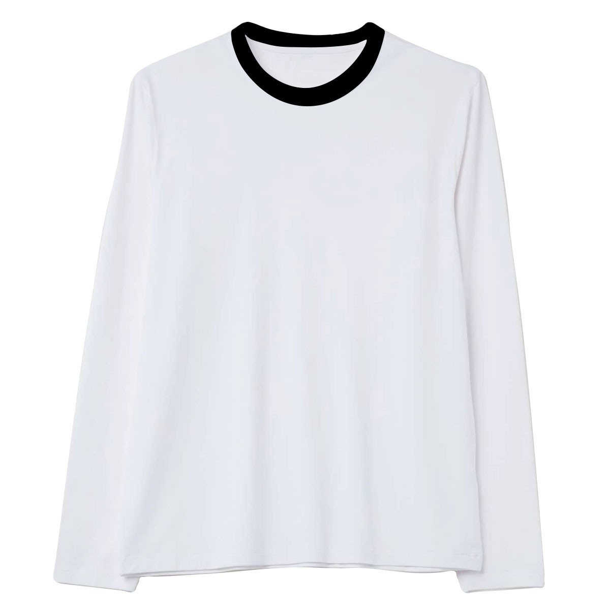 New Mens Long Sleeve T-Shirt Slim Fit 100% Cotton Plain Crew Round Neck Tee Tops