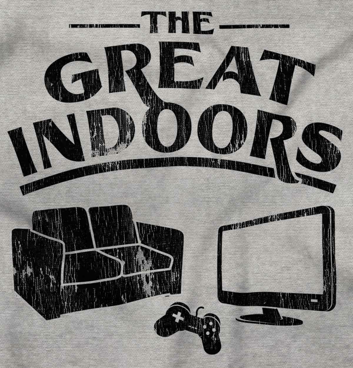 Funny Video Game The Great Indoors Introvert Mens Casual Crewneck T Shirts Tees