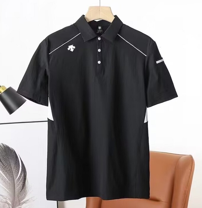 Men New Descente Cotton Breathable Sports Quick Drying Short Sleeves T-shirt
