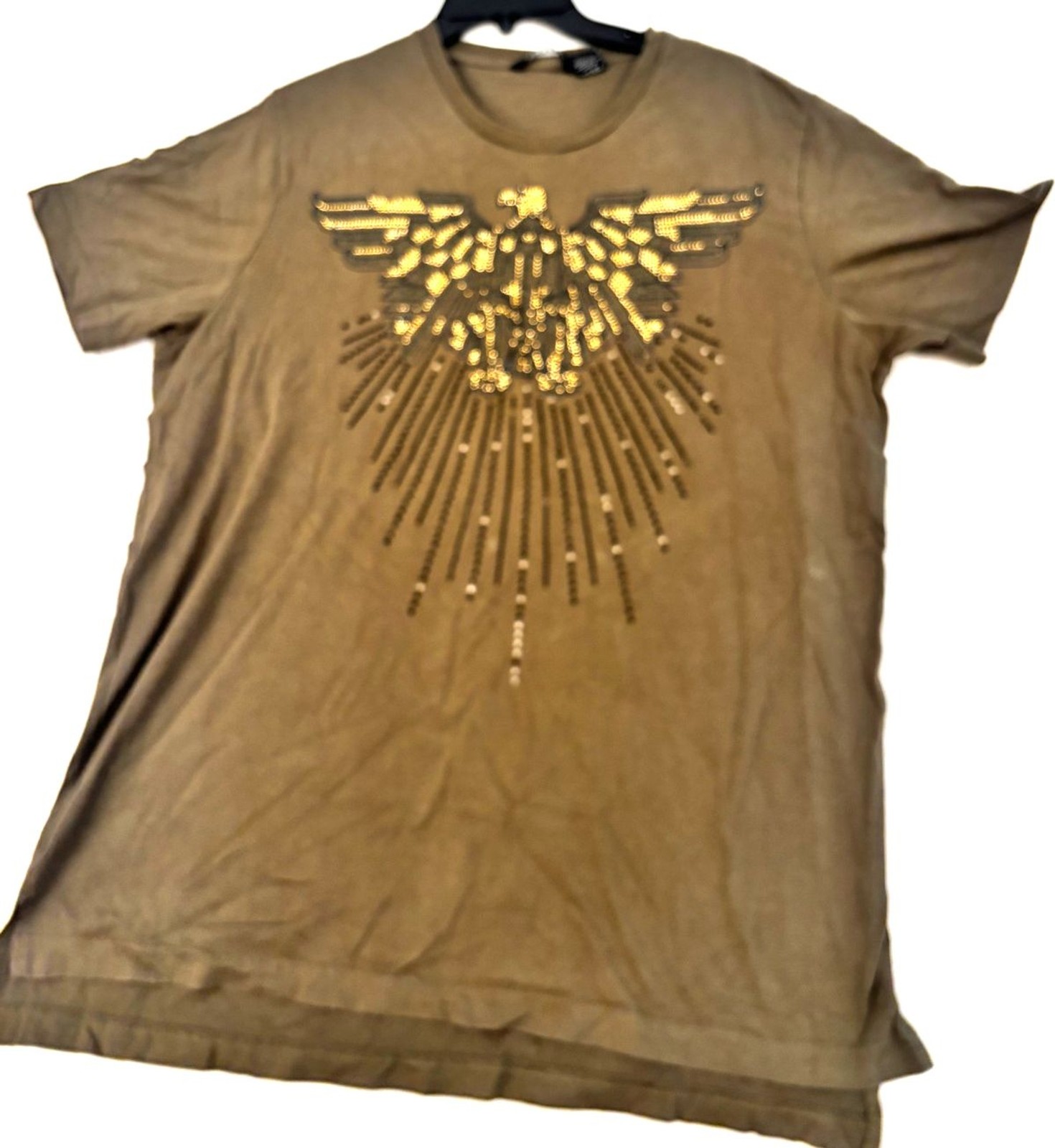🦅 RYUON Embellished Eagle T-Shirt Men’s XL | Olive Green Studded Graphic Tee |