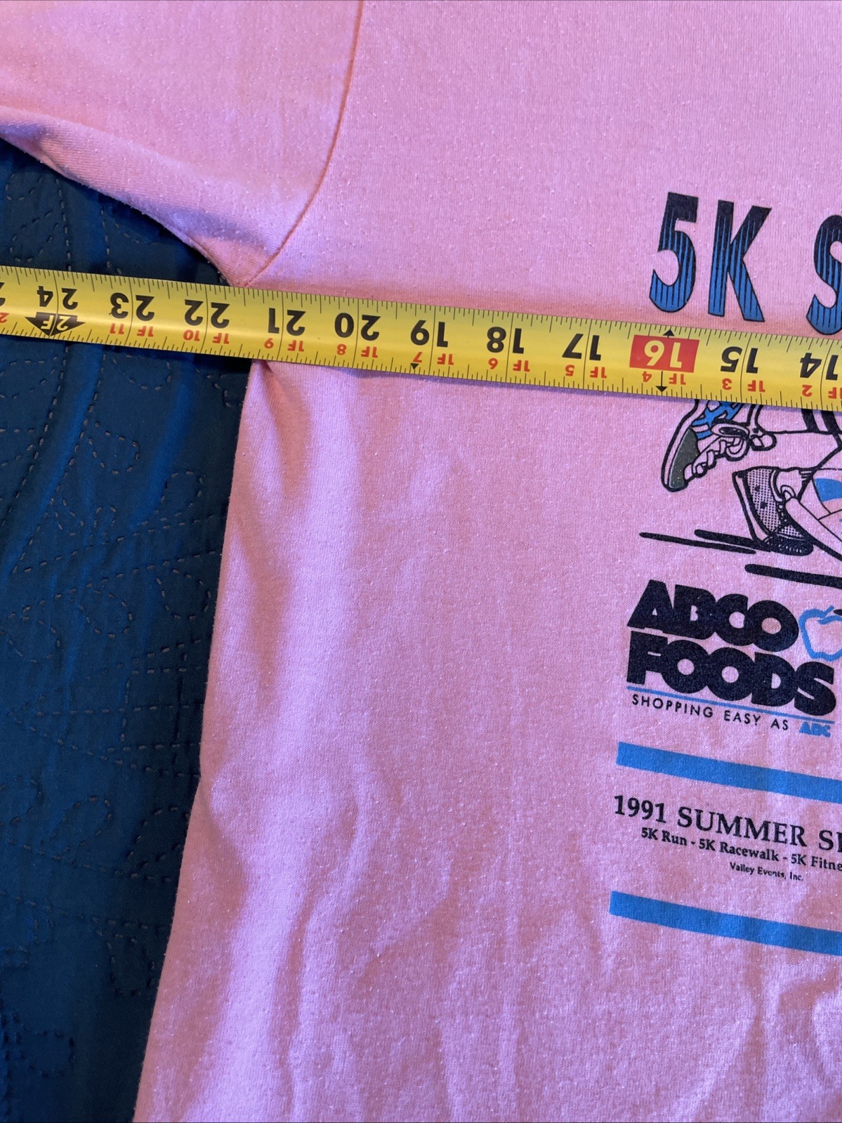 Vintage 1980’s Jerzees Super T Pink Shirt Desert Gold Series 5K Arizona, L