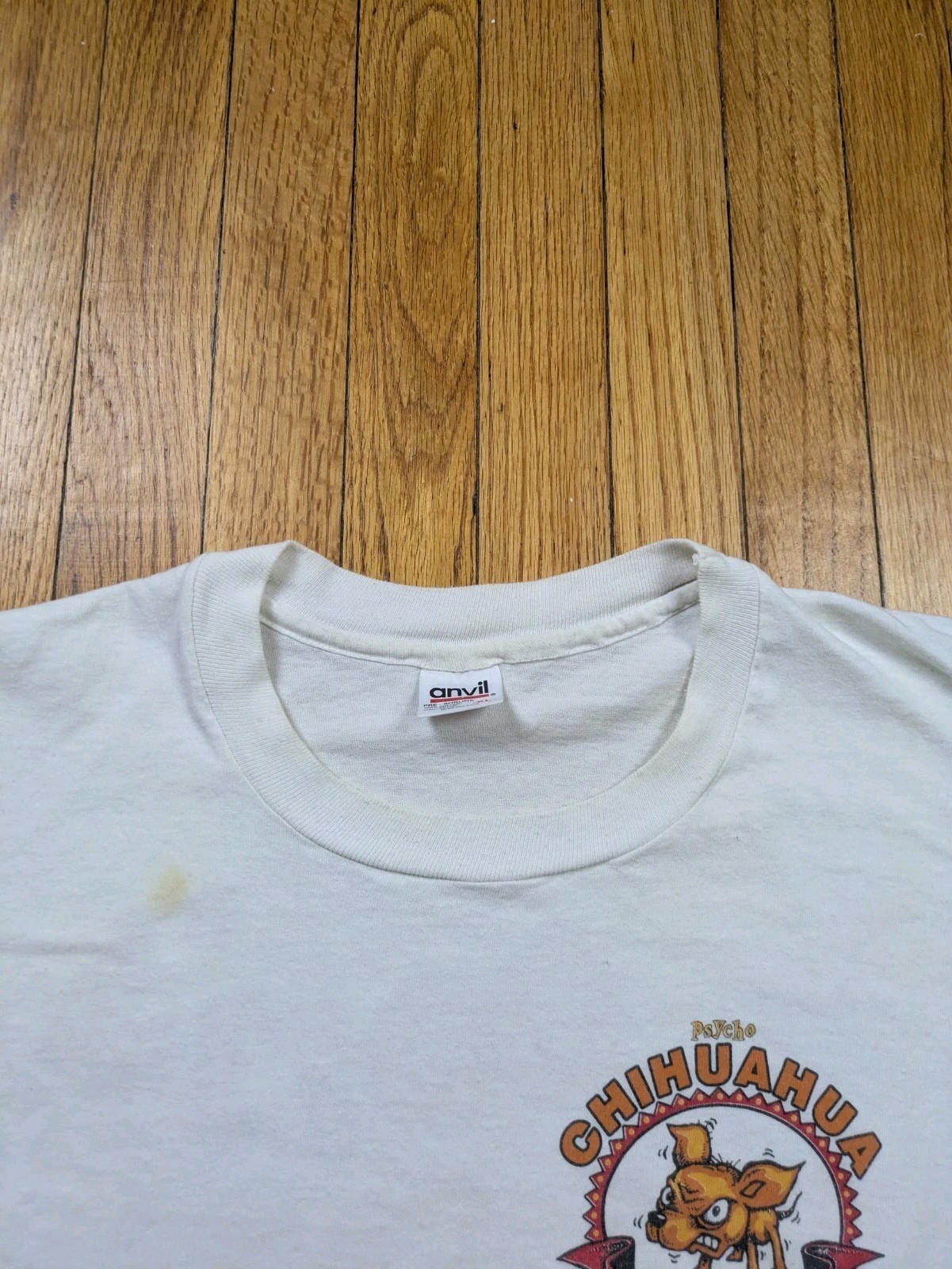 Vintage Psycho Chihuahua T-Shirt Men’s Size XL White Single Stitch 1995 USA