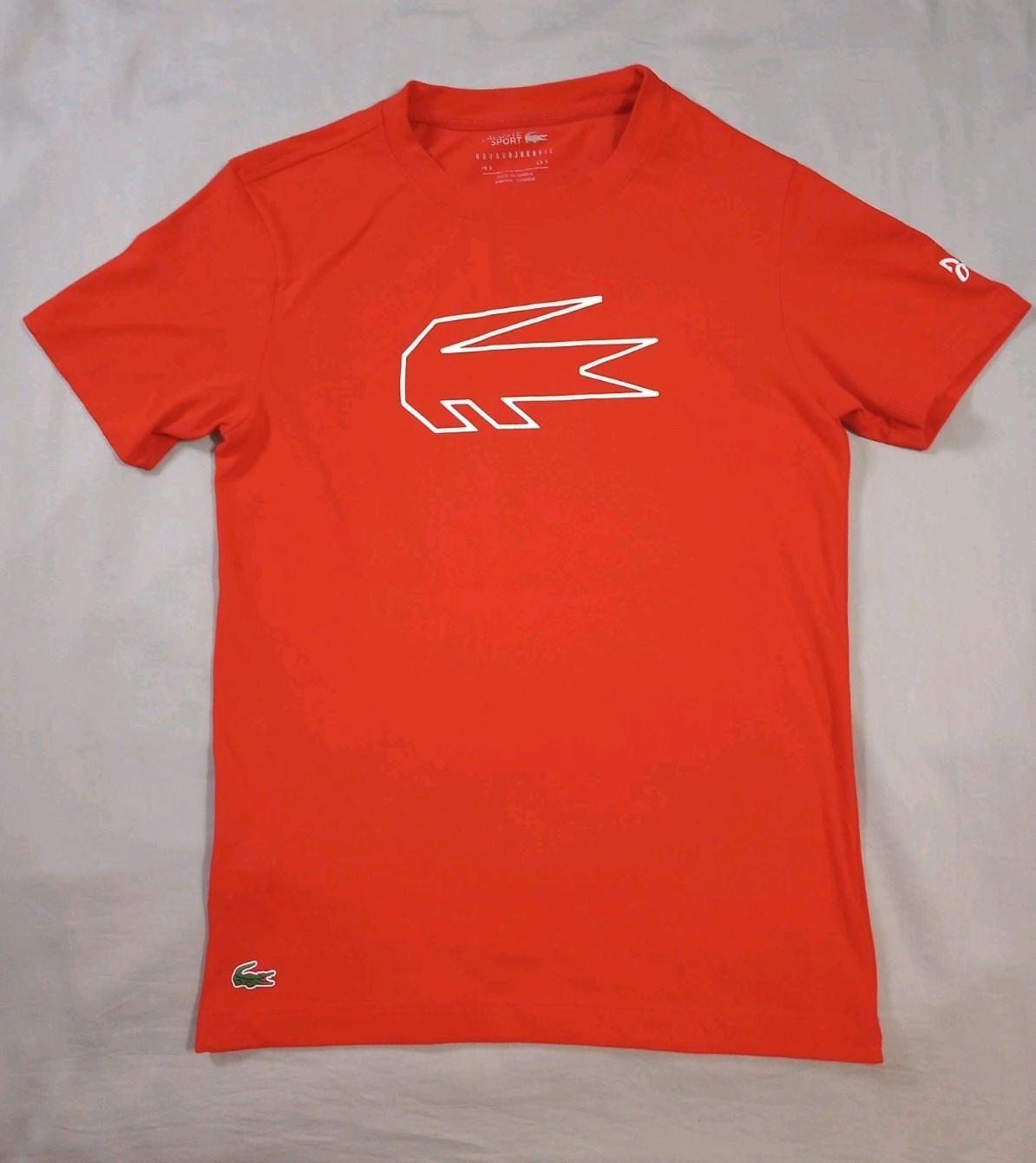 Lacoste Shirt Mens Small Red Novak Djokovic Crocodile Print