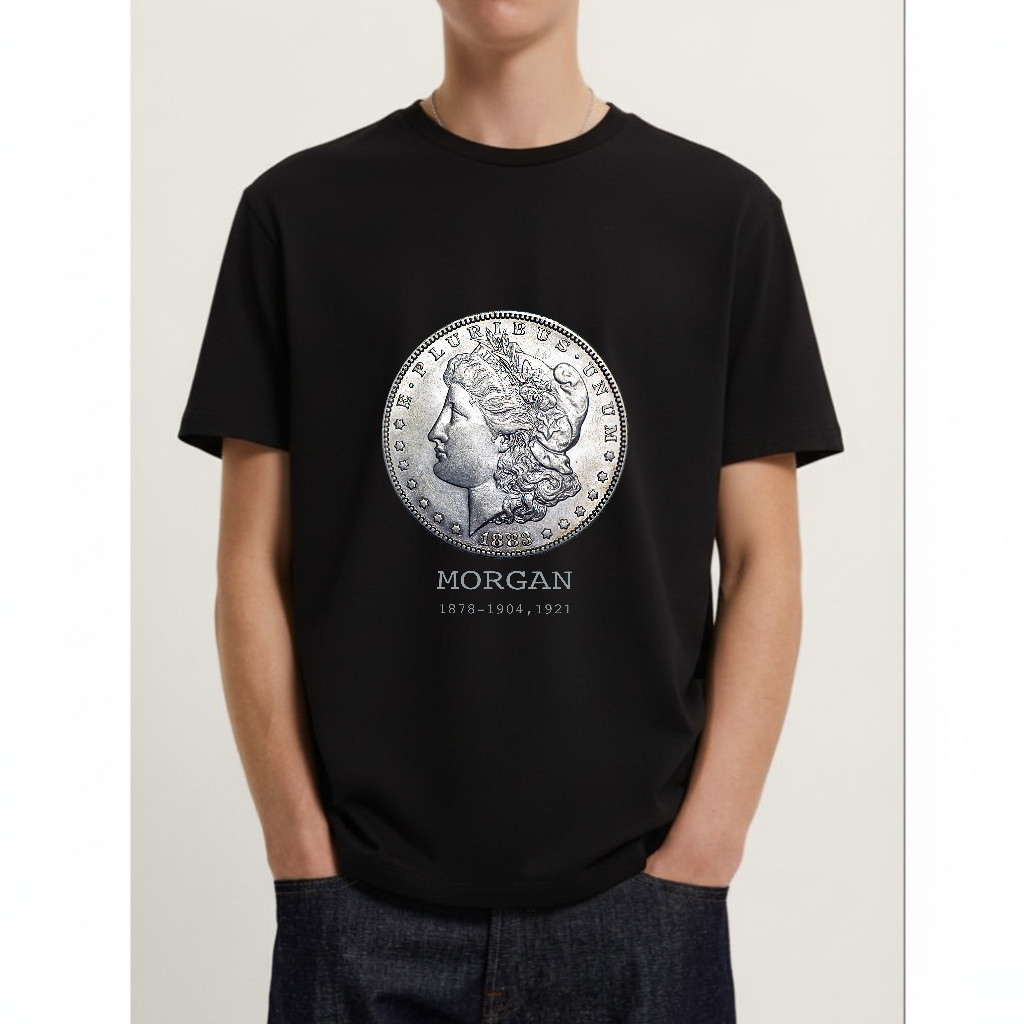 Morgan Dollar Coin Collectors T-Shirt, Silver Dollar Design, Gift Idea