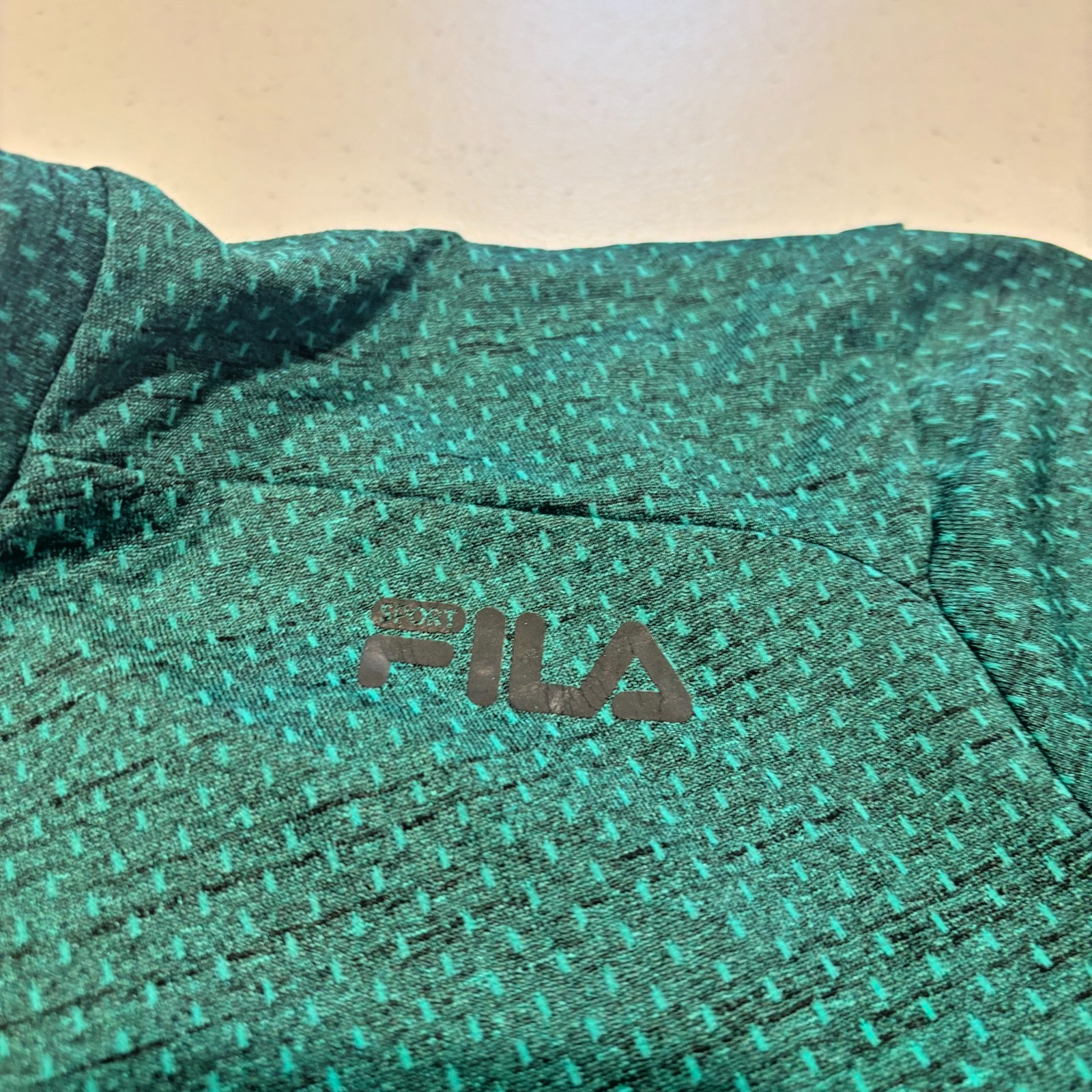 FILA Sport Men’s Dark Green Print Short-Sleeved T-Shirt Size XL