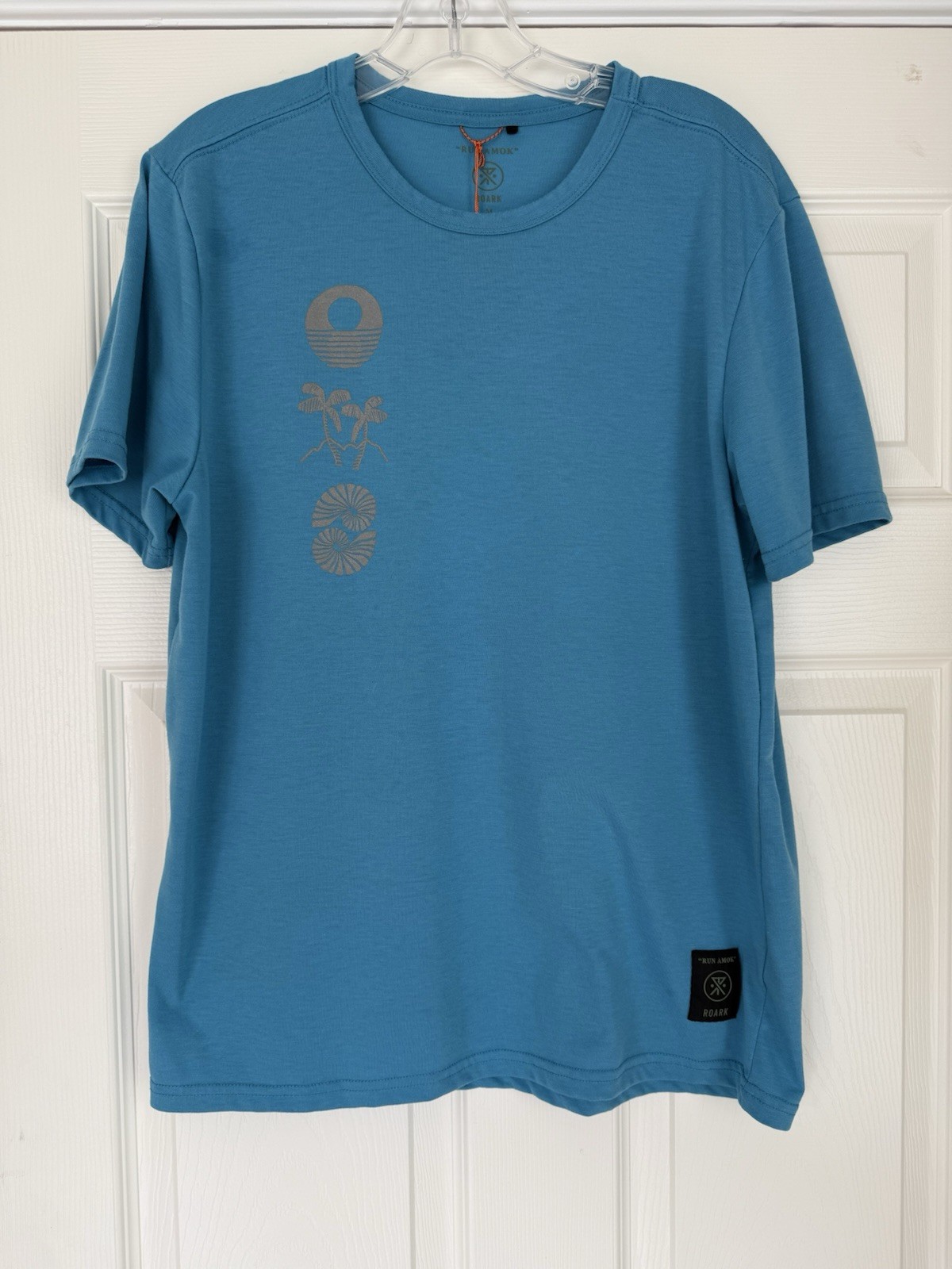 Roark Men’s Run Amok Mathis Tuned Out Short Sleeve T-Shirt Medium Turquoise Blue