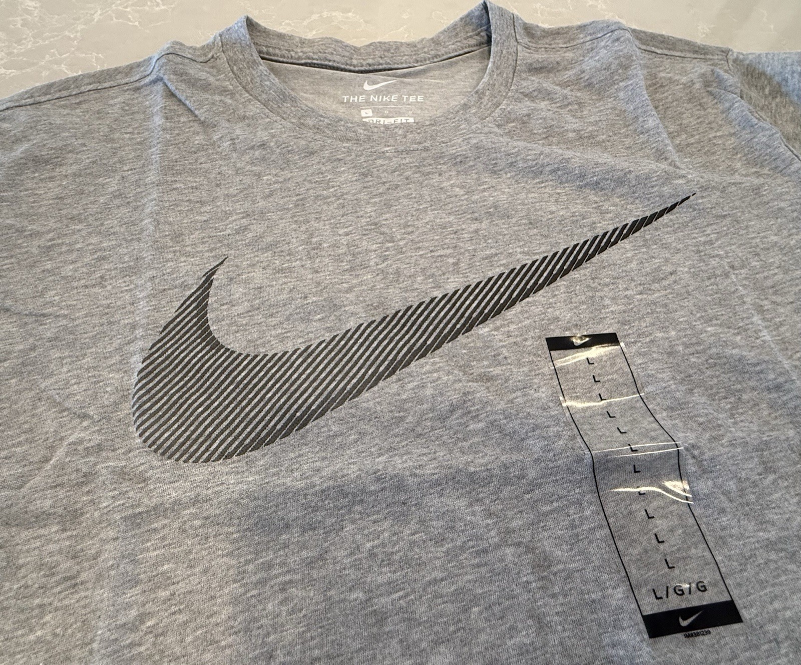 Nike Mens Dri-Fit Training T-Shirt ~ White & Grey ~ Choose Size S, M, L, XL