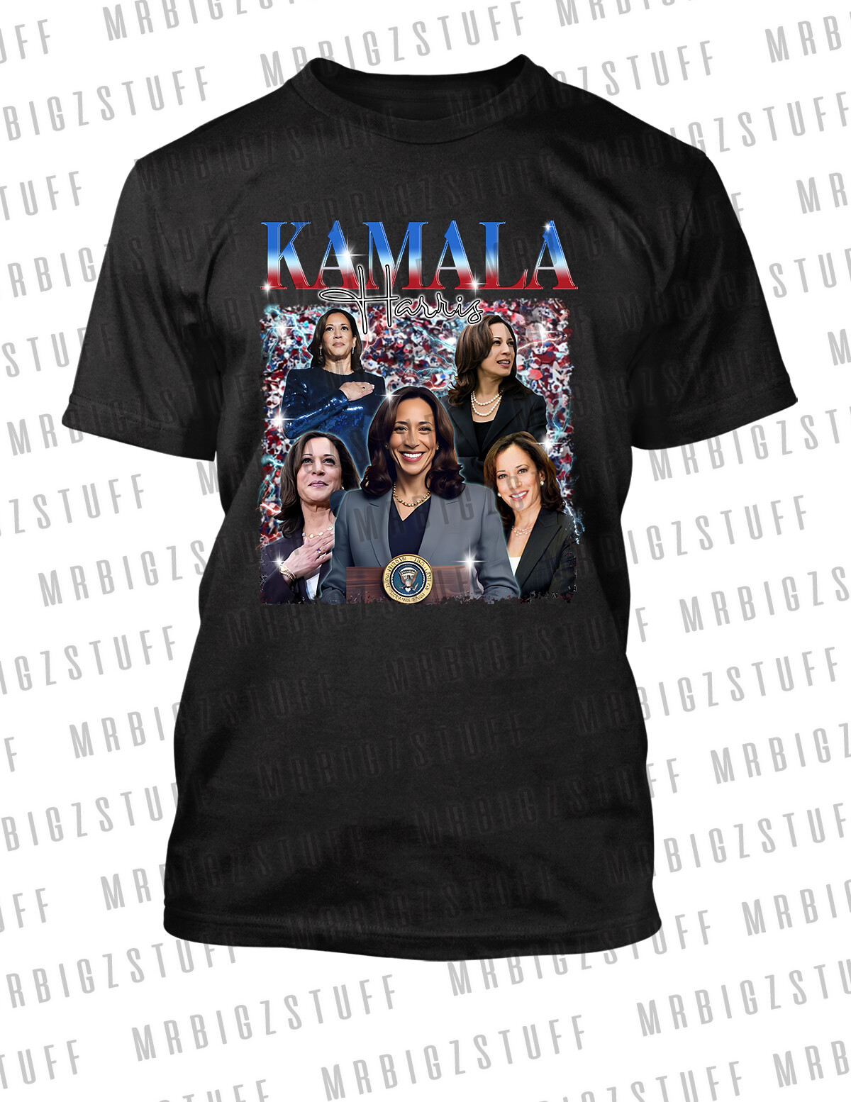 Kamala Harris 2024 The Many Faces Tee Shirt President Pro Club Shaka RTP Tshirt