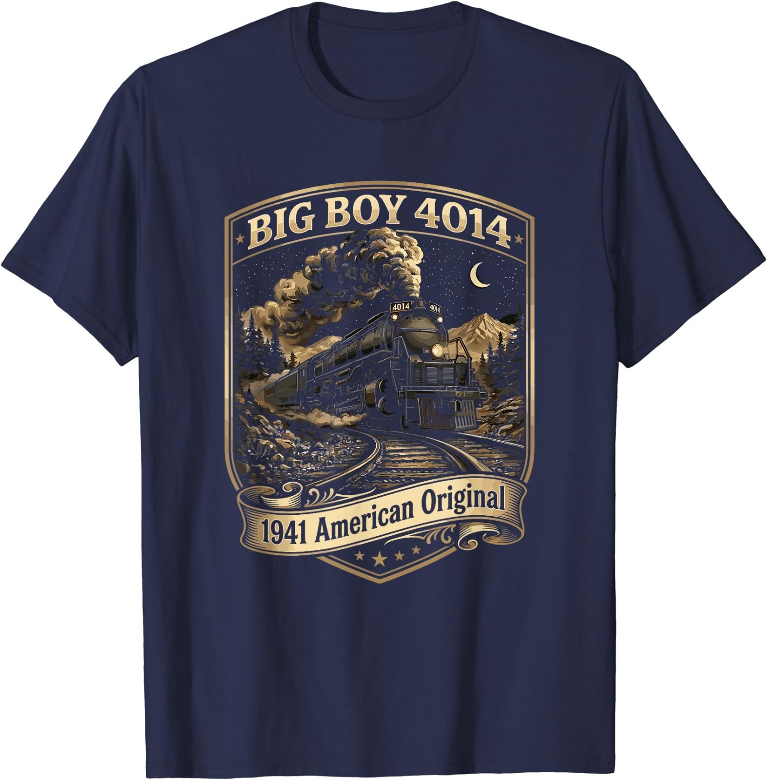Big Boy 4014 Train Engineer Steam Train Conductor American T-Shirt