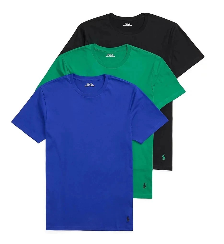Polo Ralph Lauren Men’s 3-Pack Classic Fit 100% Cotton Crew Neck T-Shirt, Medium