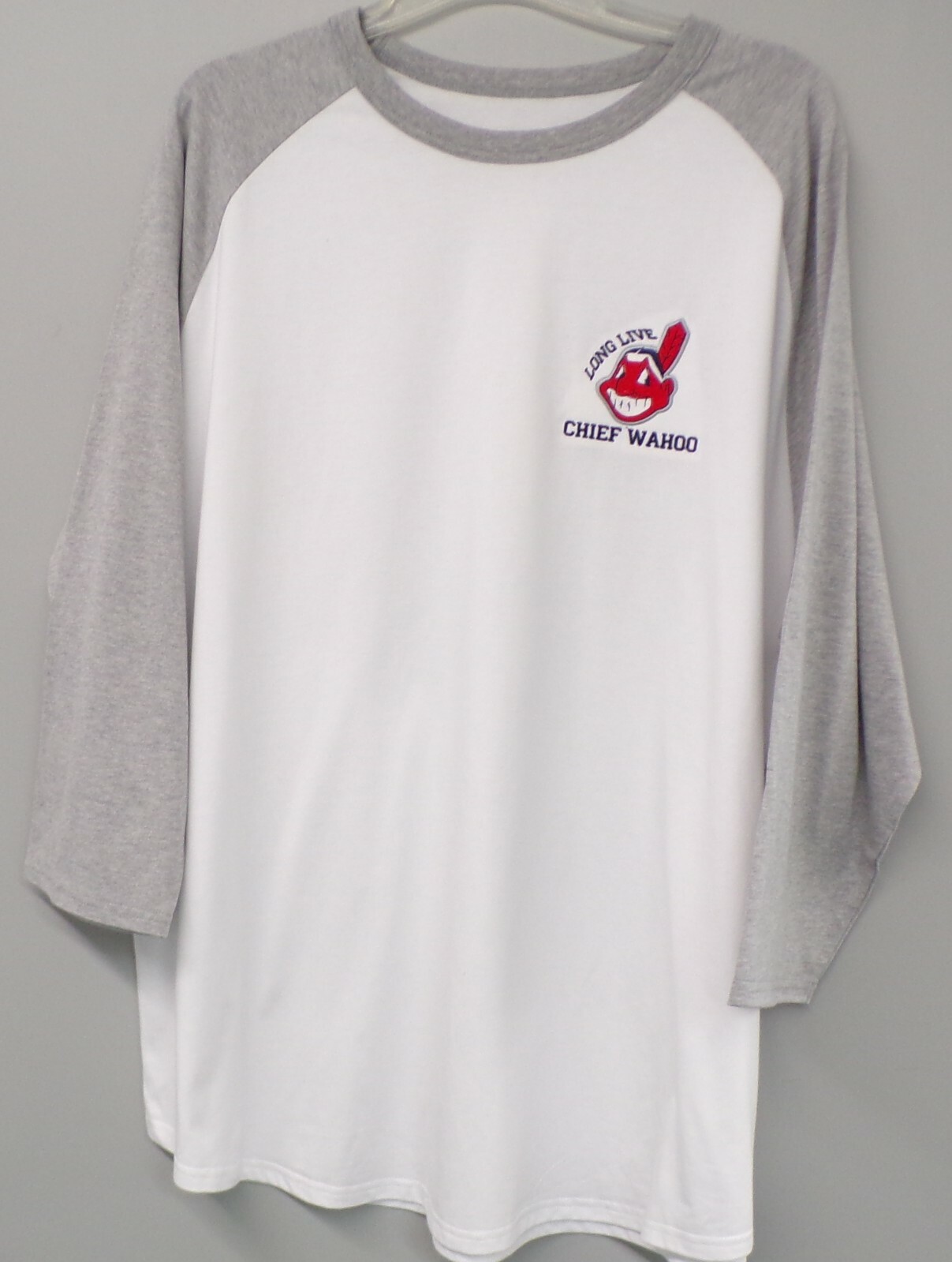 Cleveland Indians Long Live Chief Wahoo Colorblock Raglan Jersey T-Shirt XS-6XL