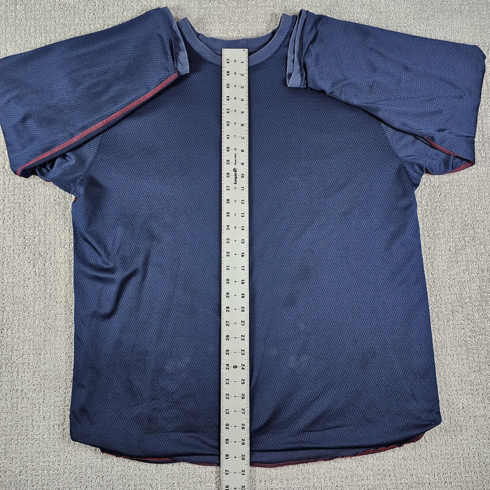 VTG Nike Reversible Long Sleeve Shirt Mens XL Blue Center Swoosh Y2K Spellout
