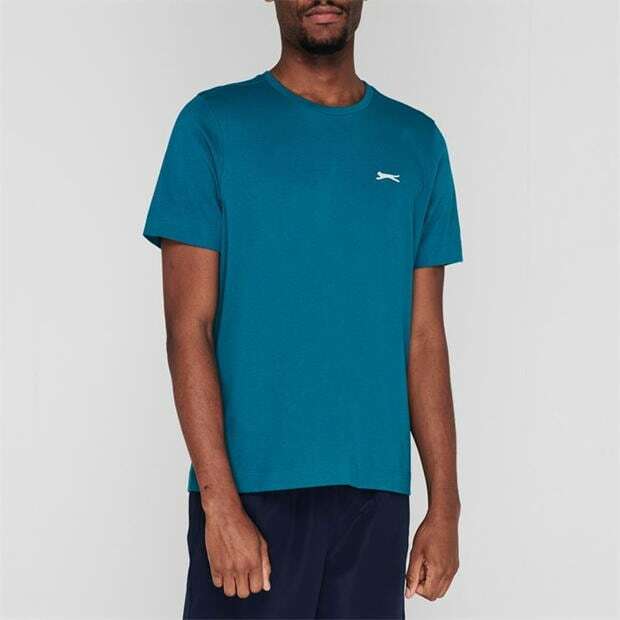 Mens Slazenger 100% Cotton Plain Crew Neck T Shirt XS S M L XL XXL 3XL 4XL BNWT