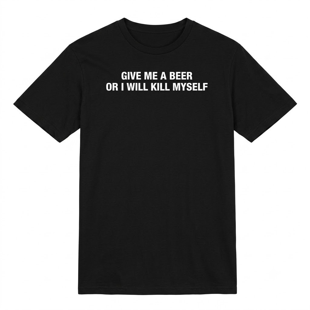 Give Me A Beer Or I Will Kill Myself Shirt Full Size Full Color