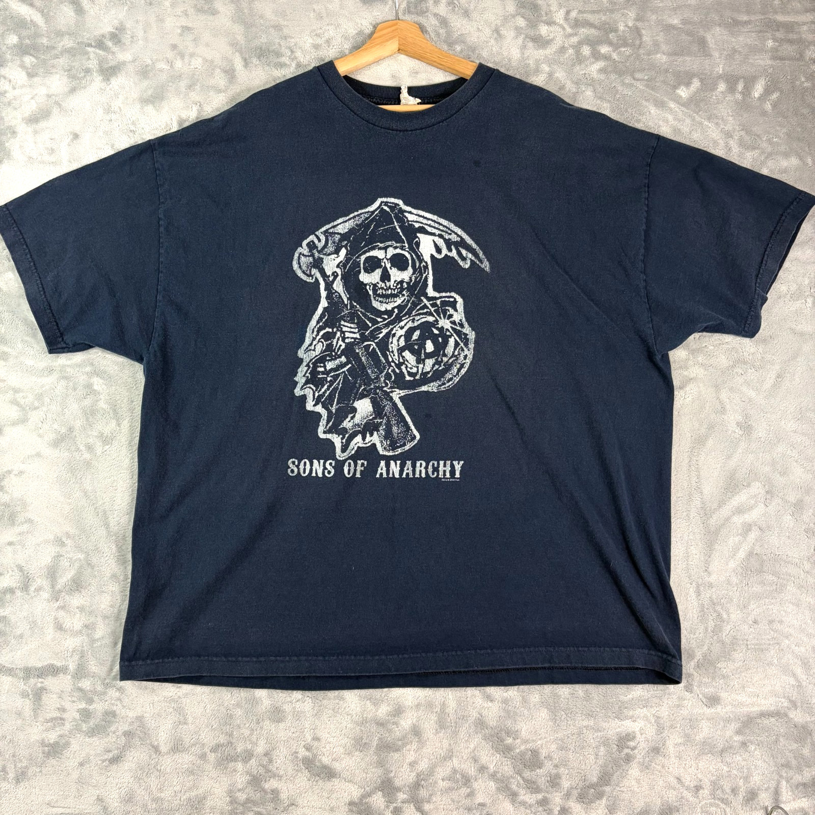 Sons Of Anarchy 2008 Blue Graphic Print Reaper T-shirt Size 3XL Alstyle