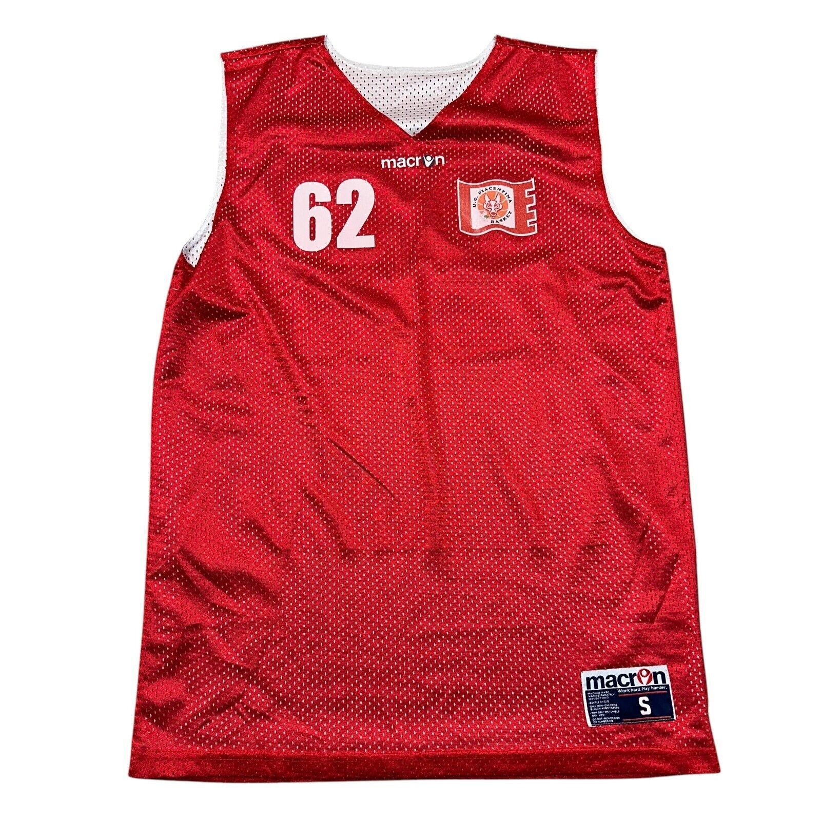 Macron U C Piancentina Basketball Jersey Vest Retro Y2K Multicoloured Mens Small