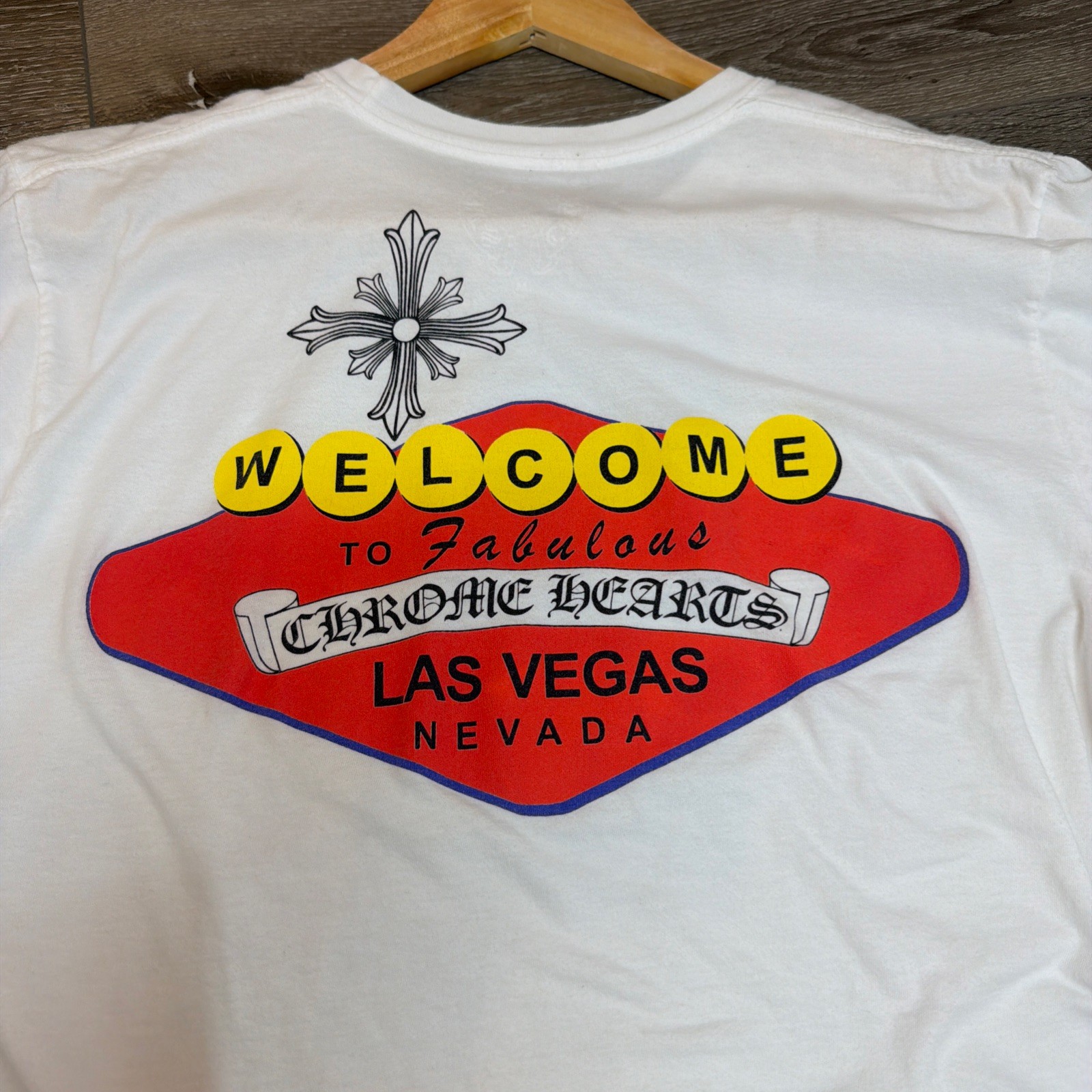 Chrome Hearts White ‘Welcome To Fabulous Las Vegas’ T-Shirt Size Medium