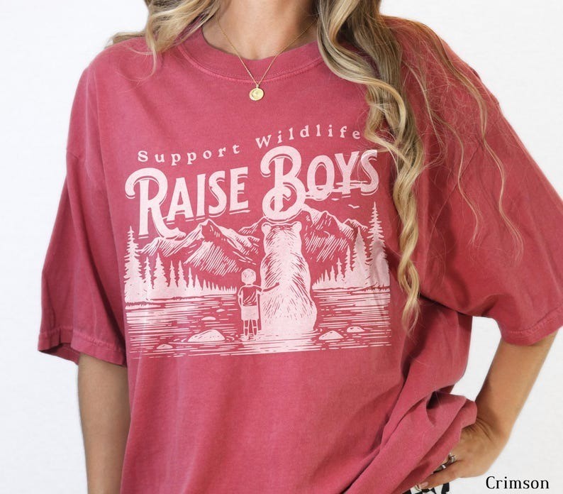 Support Wildlife Raise Boys Shirt, Funny Mama Bear Graphic Tee, Funny Mom Gift