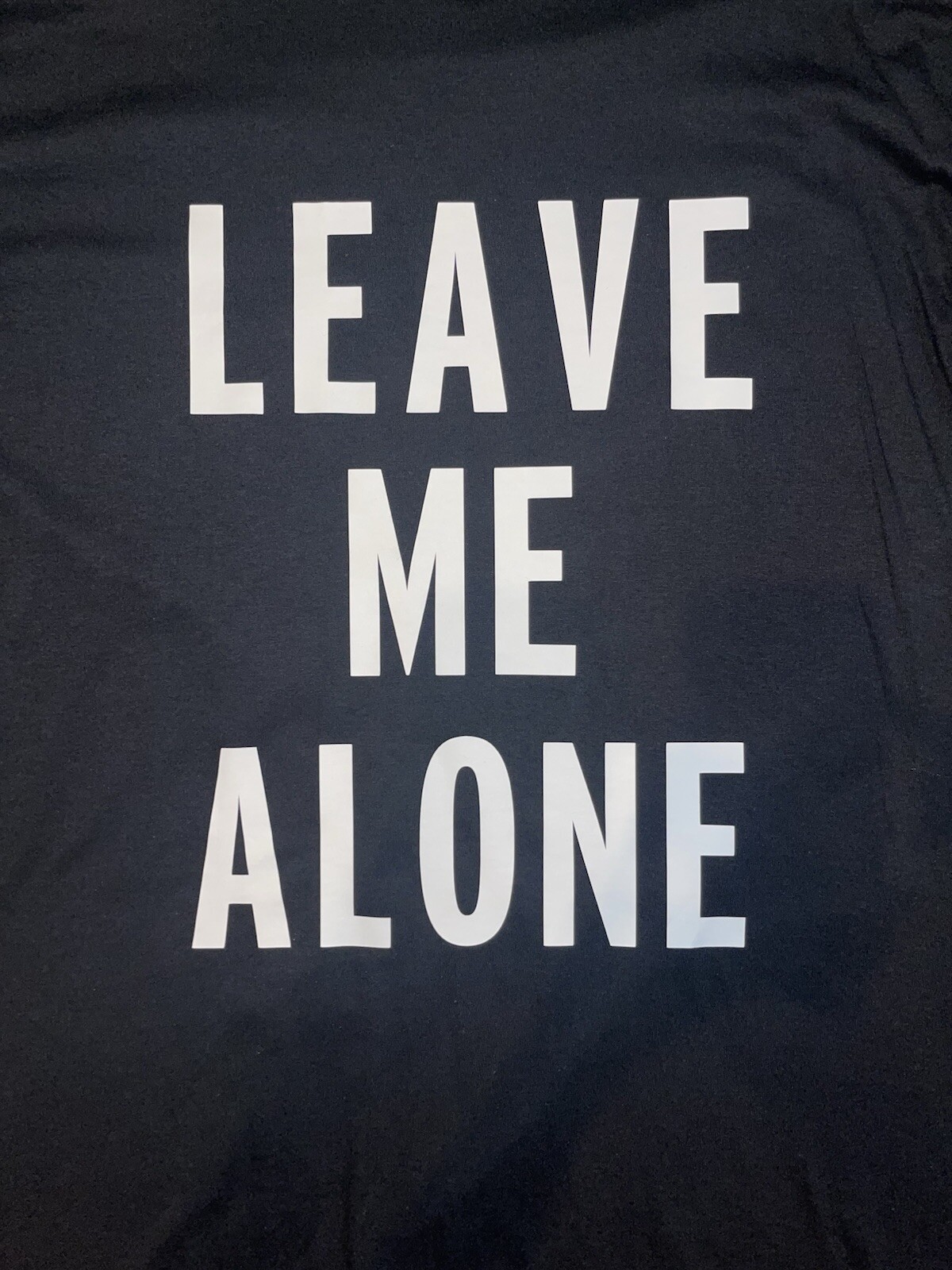 Leave Me Alone Vinyl Black Shirt Size (XL)