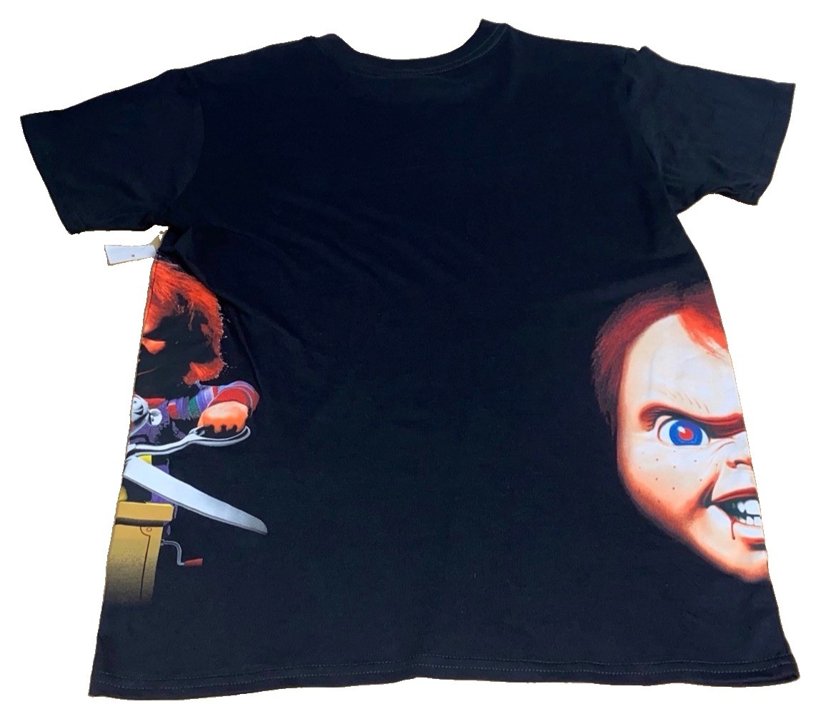 Chucky Child’s Play T-Shirt Medium 19×28 Embroidered Logo New With Tags Horror