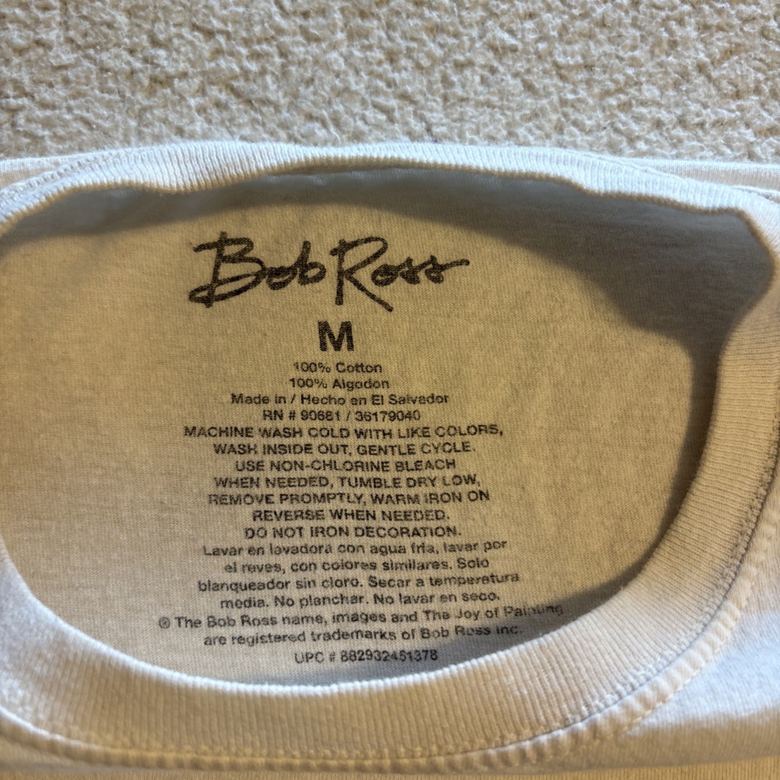 Bob Ross T Shirt Mens M 100% Cotton “Good Vibes Only” w Tie Dye Tee White