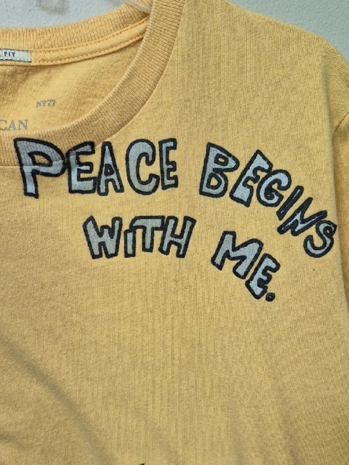 American Eagle Outfitters X Daniel Johnston Graphic Tee Peace Begins With Me