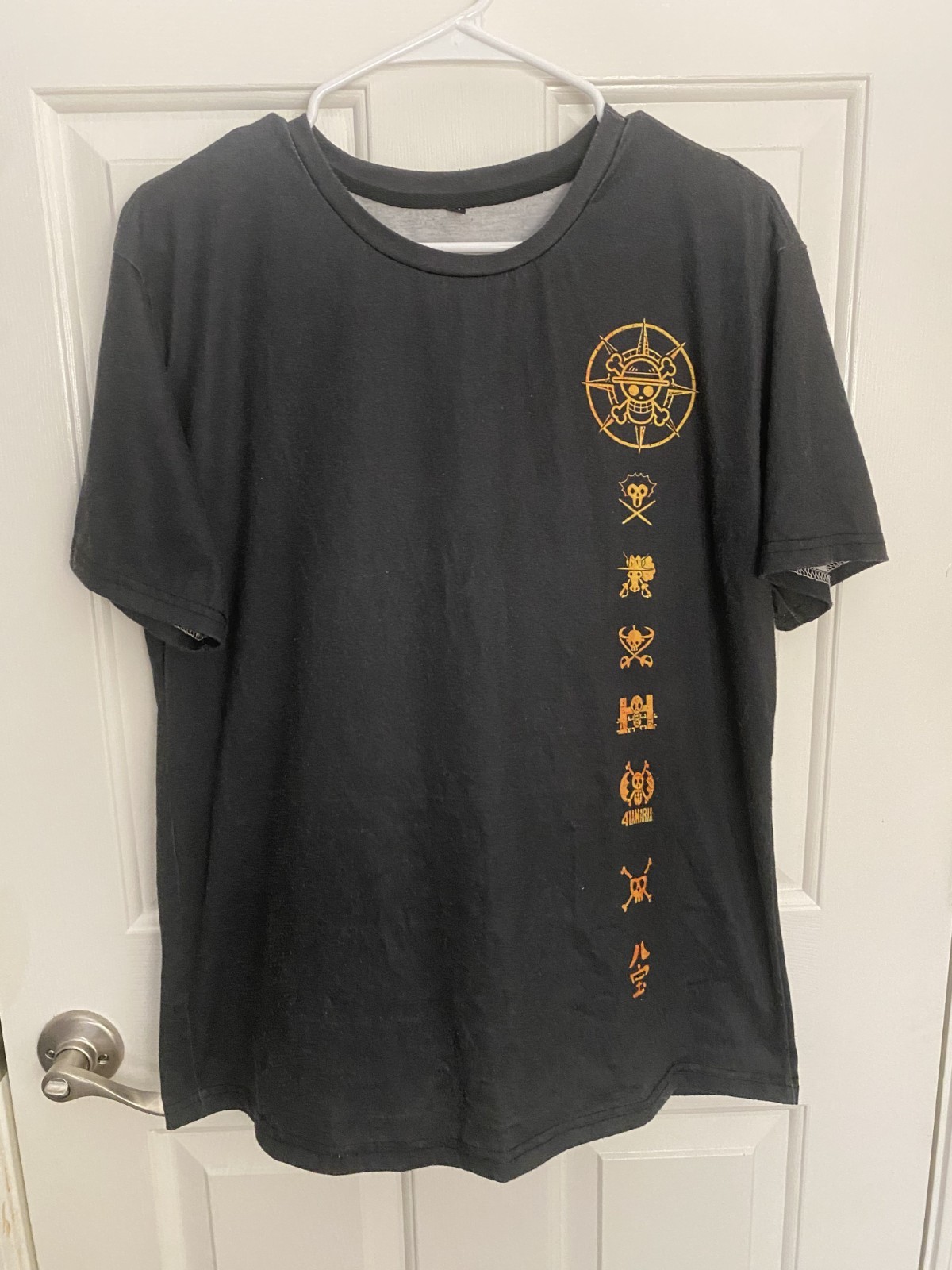 One Piece Straw Hat Grand Fleet Anime Graphic TShirt Black Size Medium Manga Tee