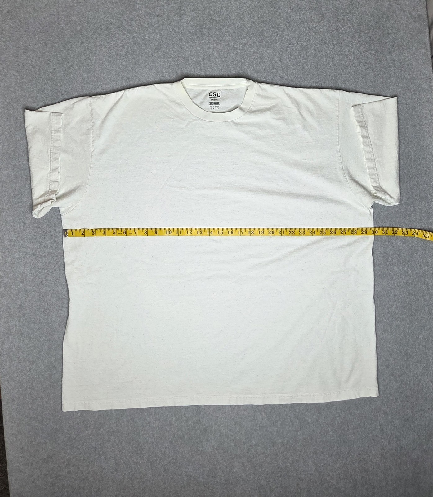 Champs CSG Shirt Mens 5XL White Short Sleeve Crewneck Blank Tee Big & Tall READ
