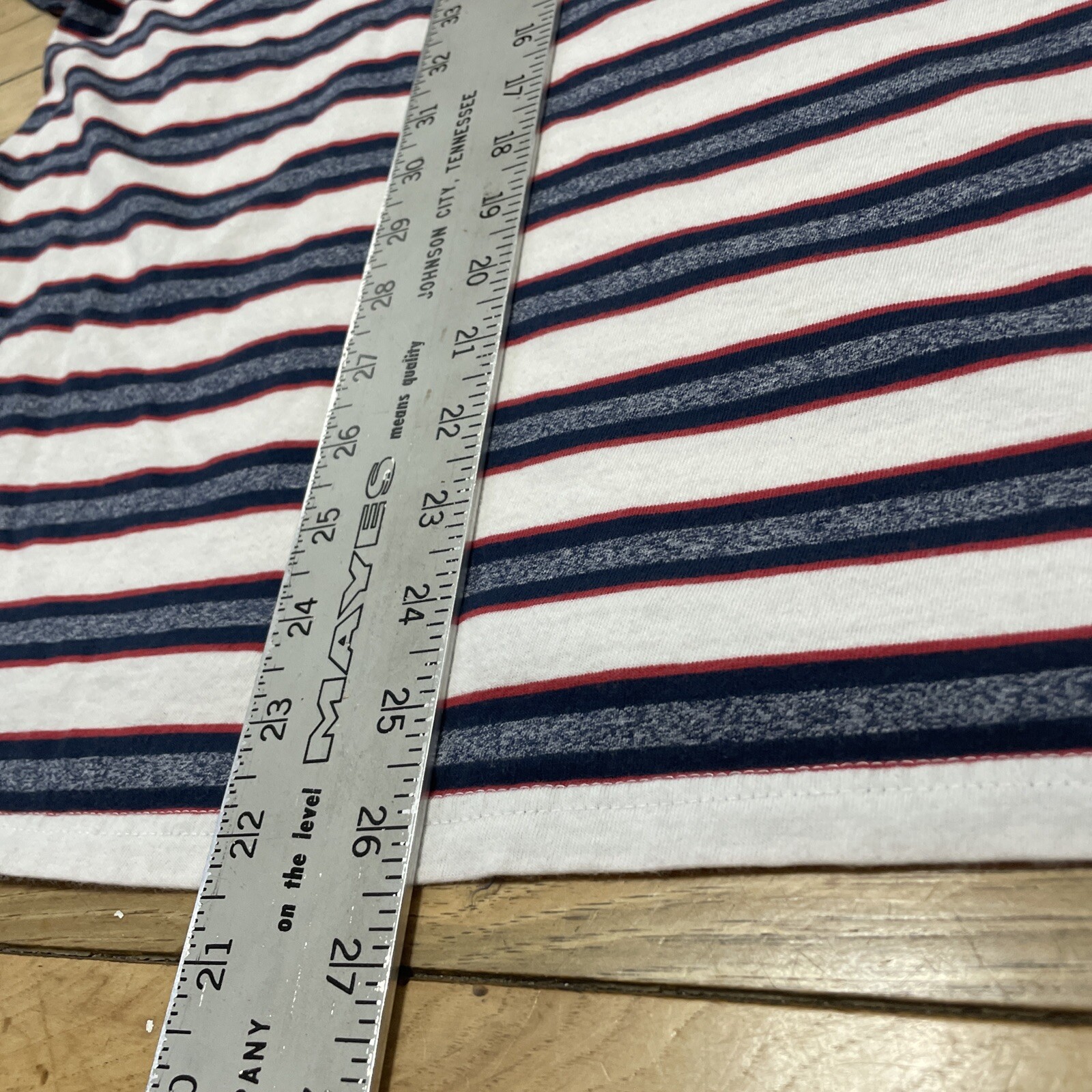 Goodfellow Co T Shirt Mens L White Stripe Hoop Red Blue Preppy Retro Skate Tee L