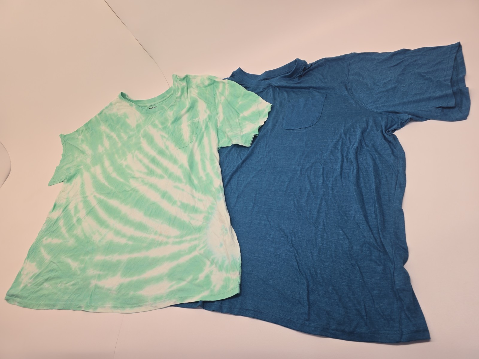 8XL Lot 2 KingSize Men’s Big & Tall T-Shirt Pocket Tees Set Blue & Teal Tye Dye