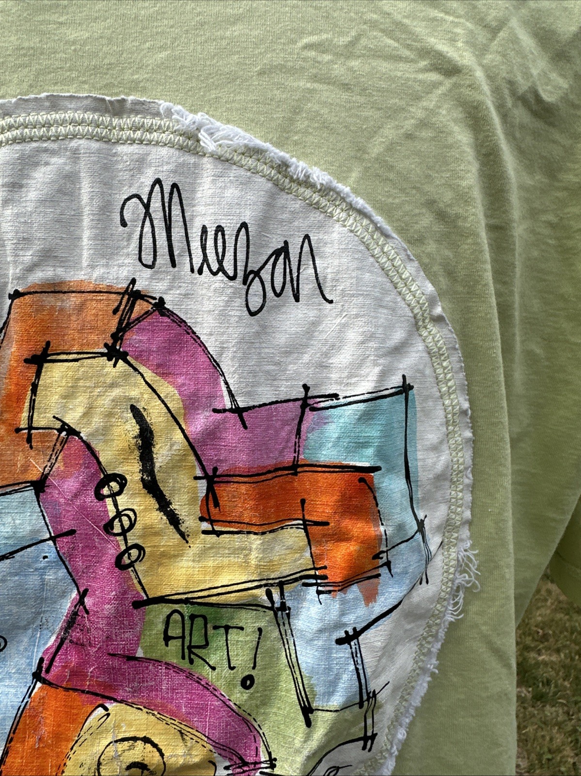 Meezan Art Couture Hand-Painted 1/1 Art Tee Abstract Philadelphia XXL