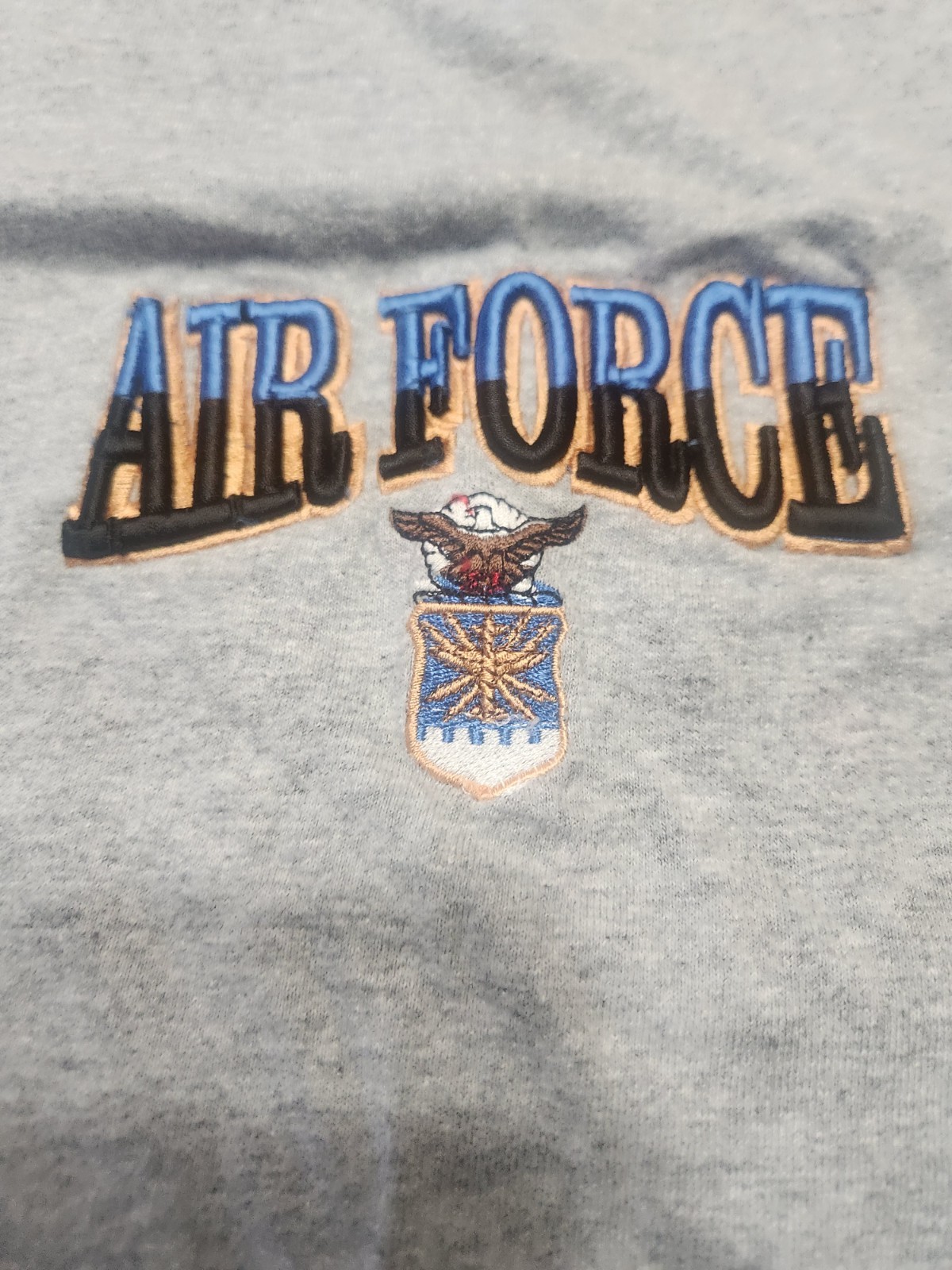 Embroirdered Air Force Grey Tshirt Size Unknown