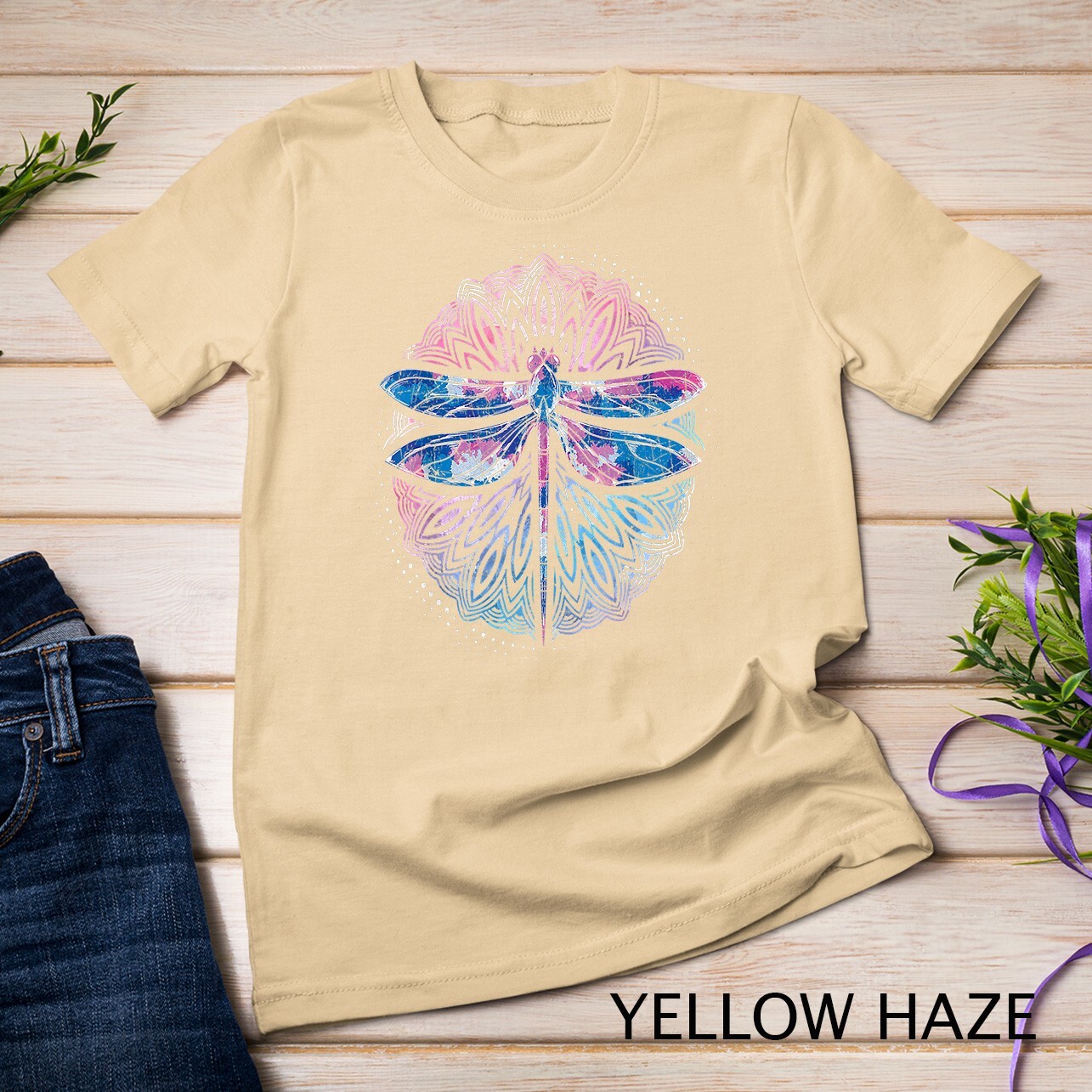 Dragonfly Yoga Meditation Prana Sacred Geometry Mandala T-Shirt Unisex T-shirt