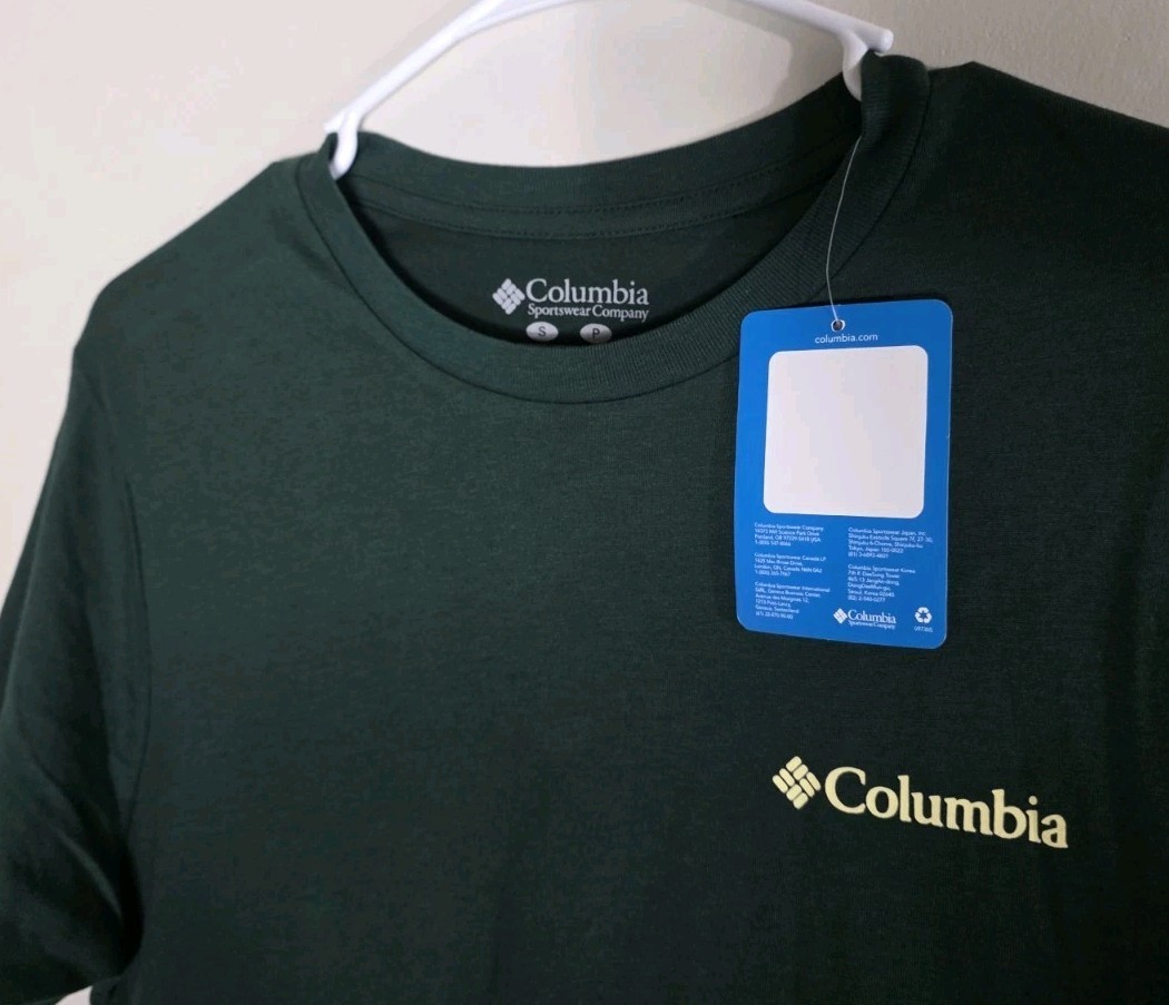 Columbia Men’s Classic Fit Outdoor Arizona Desert Graphic Green T Shirt Small