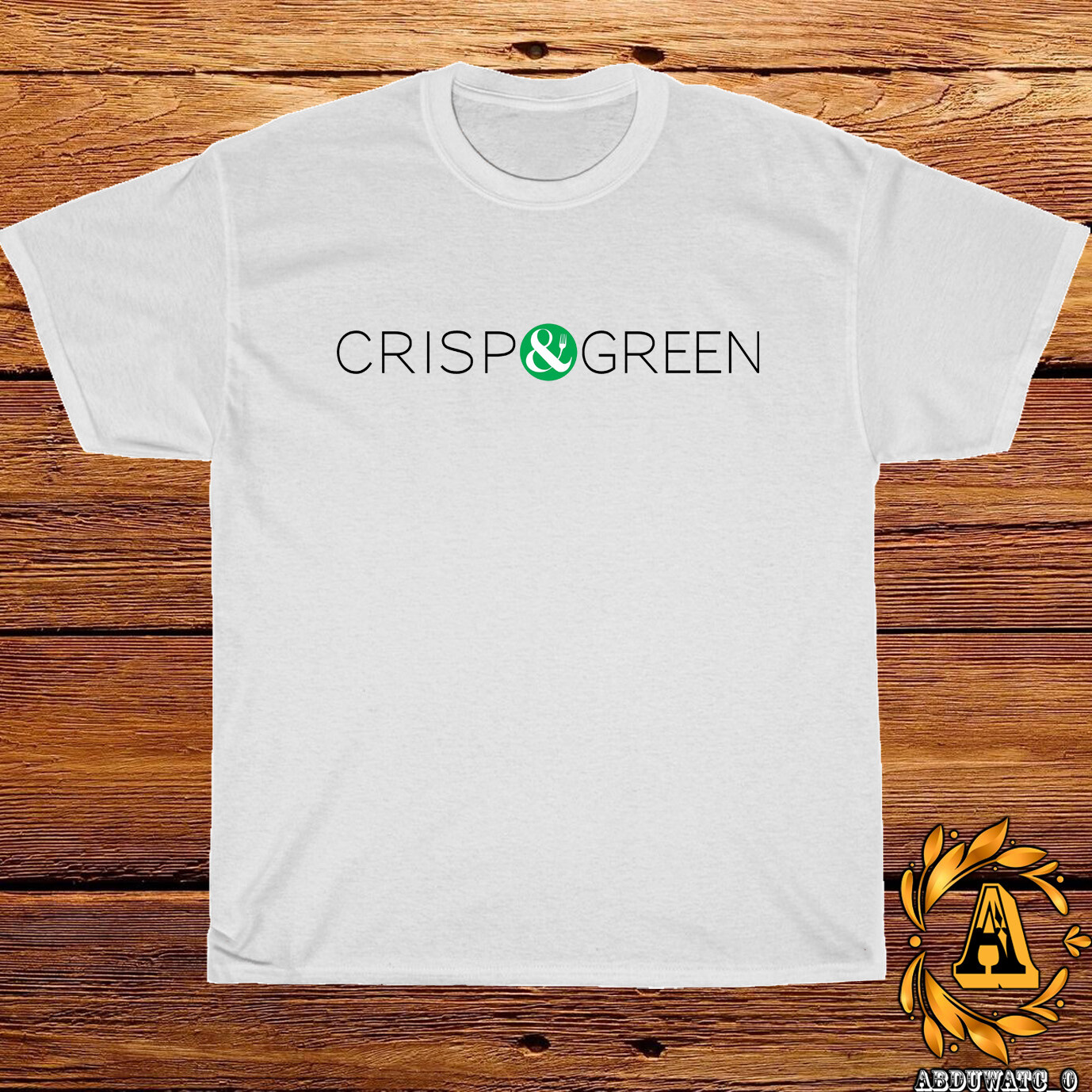 New CRISP & GREEN Restaurant Logo Black/Sport Grey/White/Navy/Red T-Shirt S-5XL