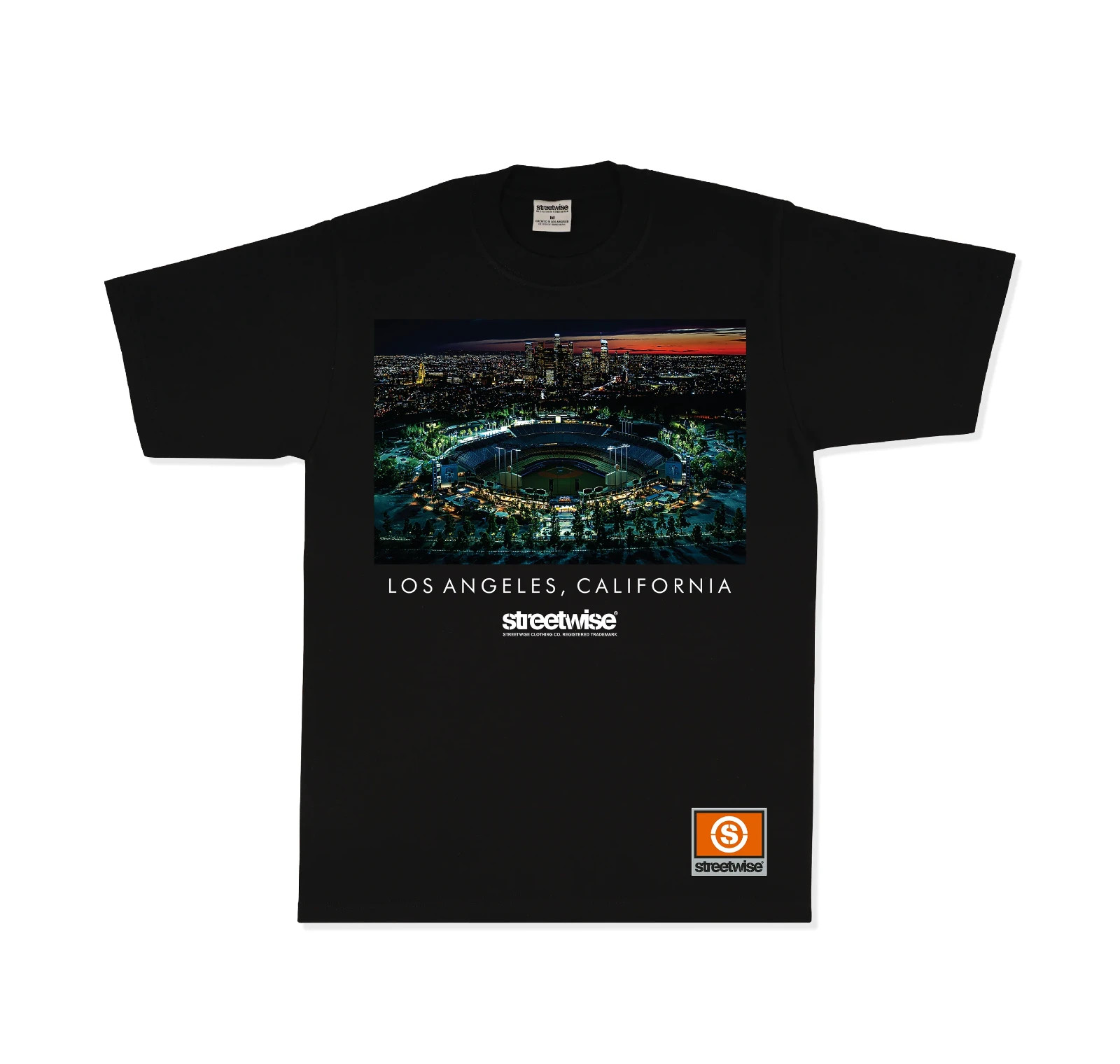 Streetwise City Lights Men’s T-Shirt – LA Streetwear Tee – Black