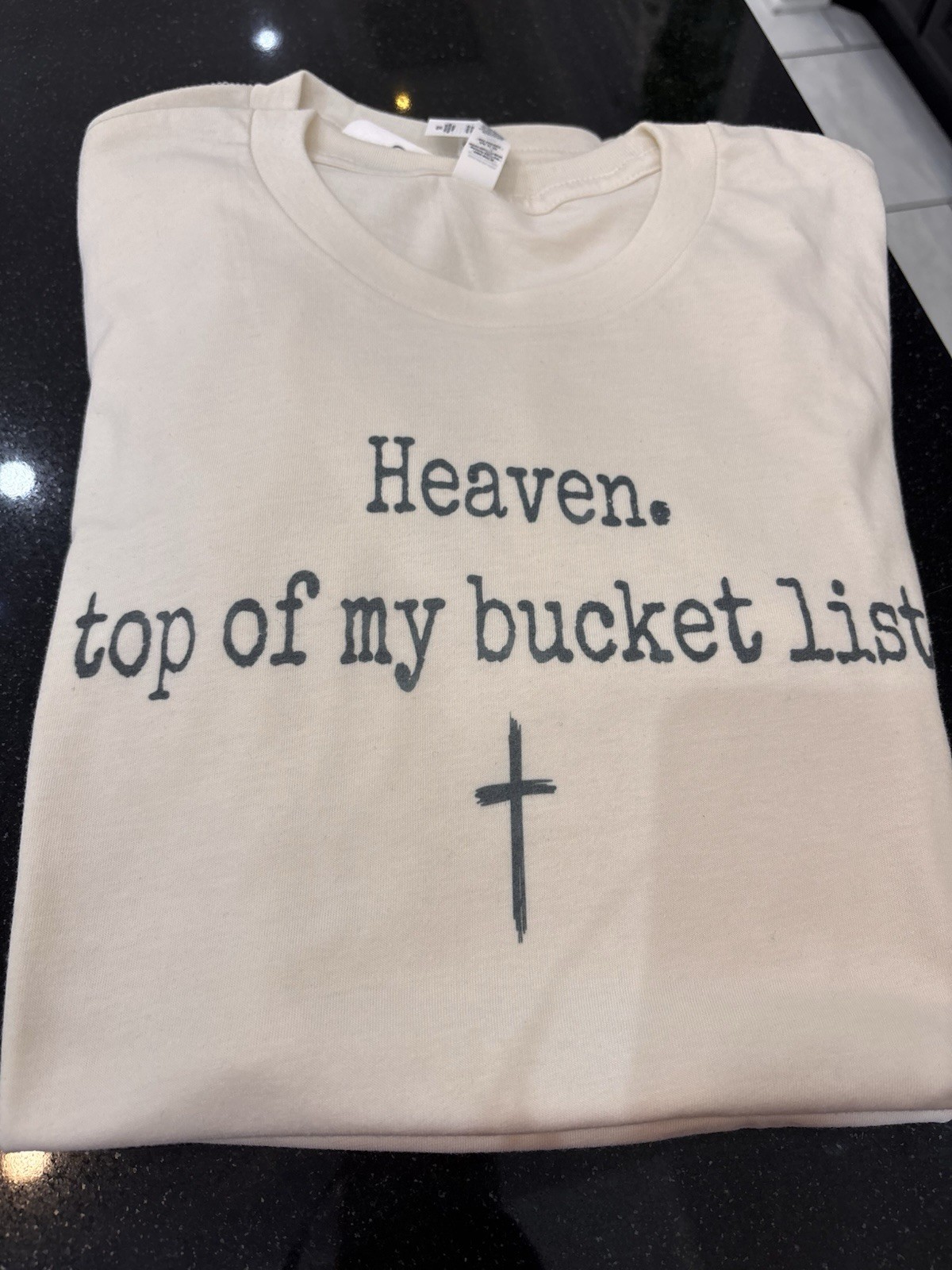 Graphic Print T-Shirt Short Sleeve “Heaven Bucket List” XS S M L XL 2X 3X