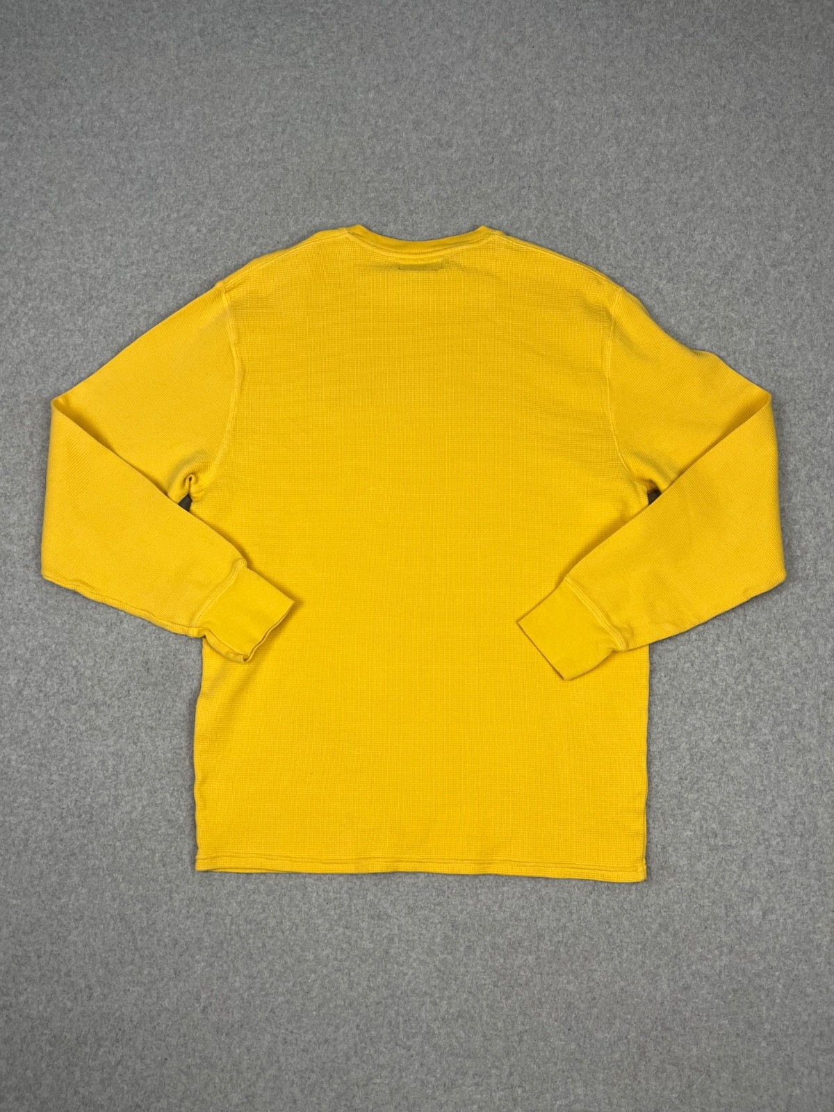 Polo Ralph Lauren Shirt Mens XL Yellow Waffle Knit Long Sleeve Crew Neck