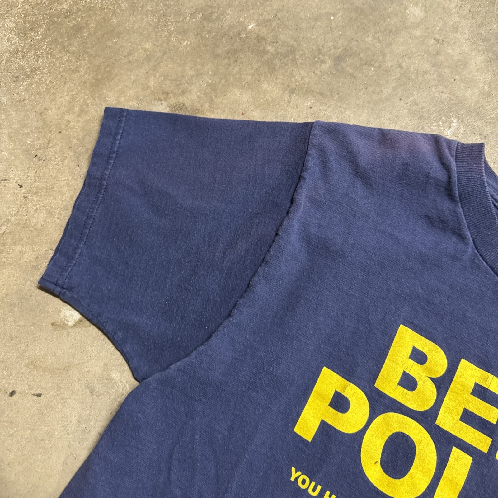 Vintage Beer Shirt Mens Large Navy 90s Funny Quote Police Parody Skate Alcohol