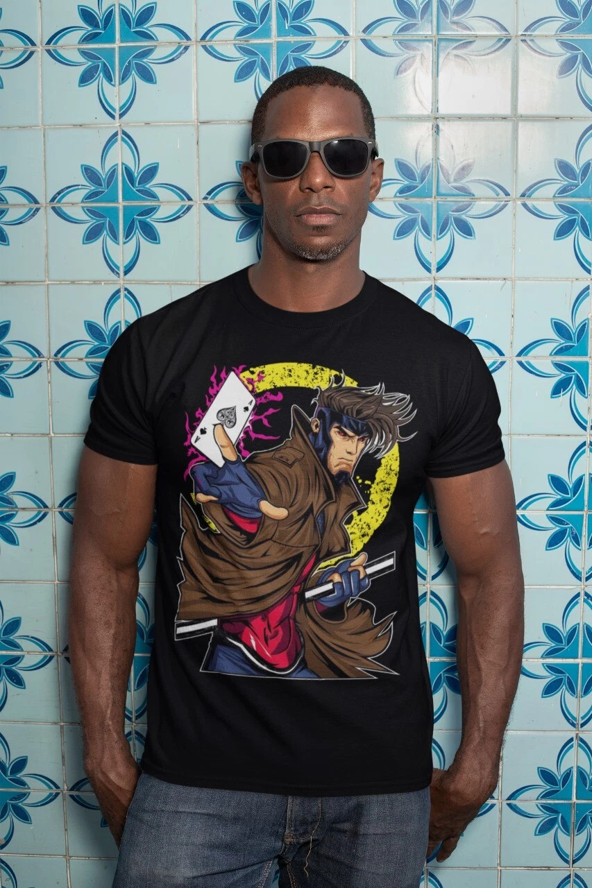 Anime Gambit Trick Men’s X-Men Black T Shirt