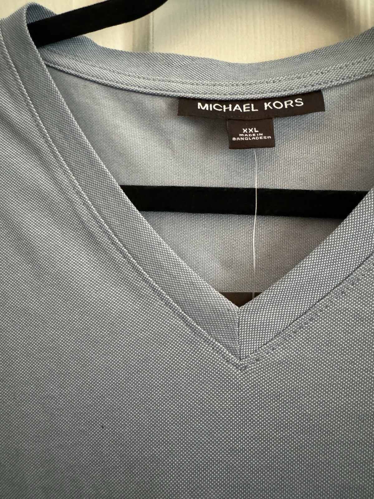 Michael Kors, Mens XXL V-Neck Tee Shirt, Chambray Short Sleeve, NWT