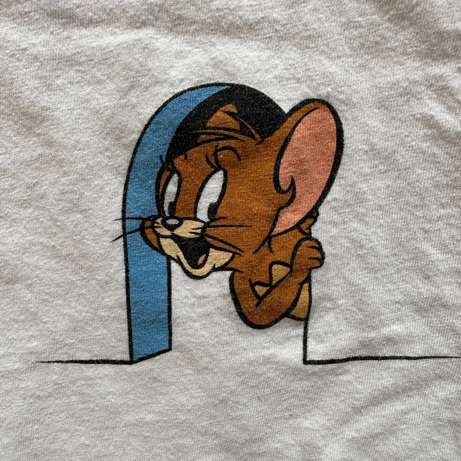 Tom and Jerry T Shirt Two Sided Hanna Barbera Size Medium White Graphic Puff Ink
