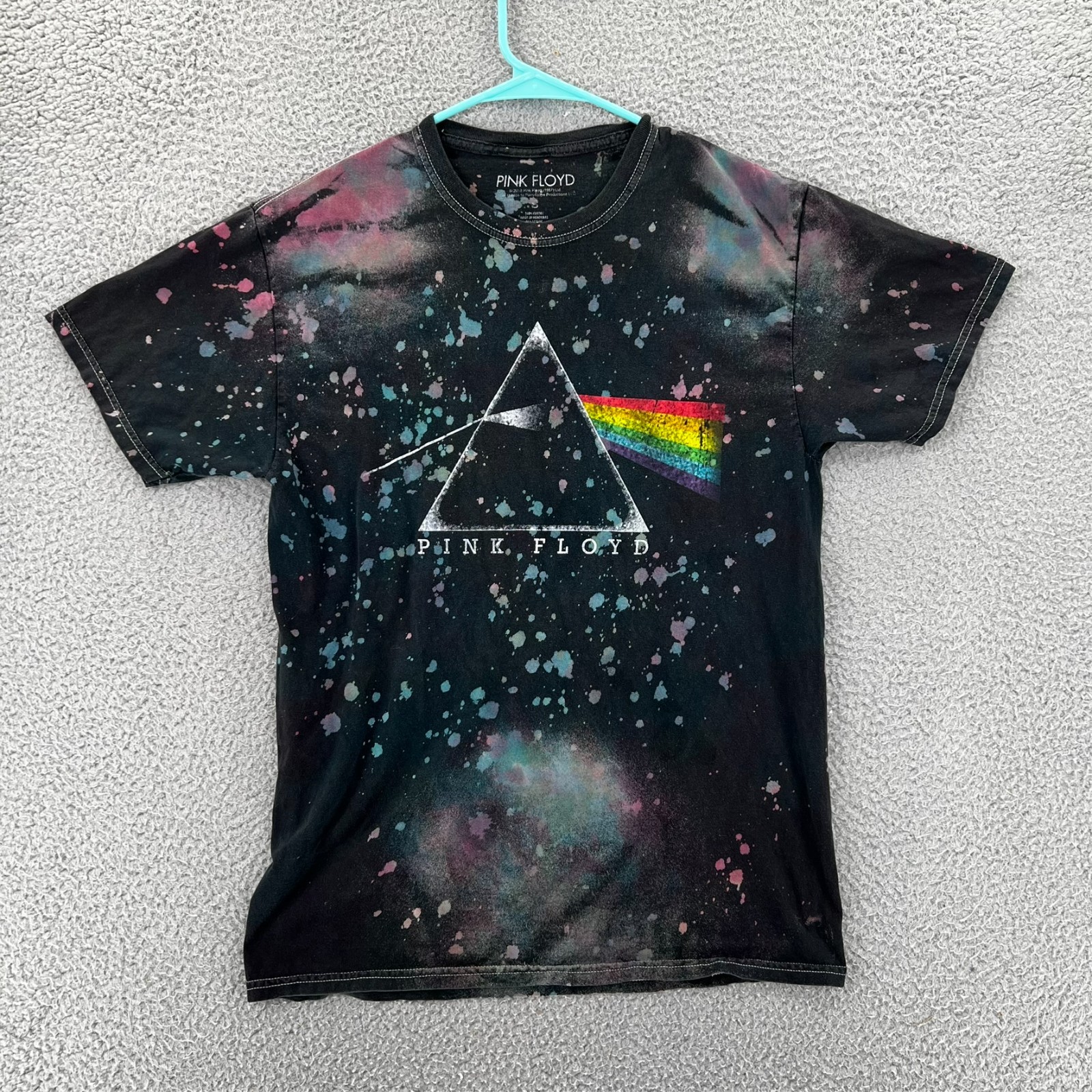 Pink Floyd Men’s Dark Side Of The Moon Prism Splatter Dye Adult T-Shirt Small