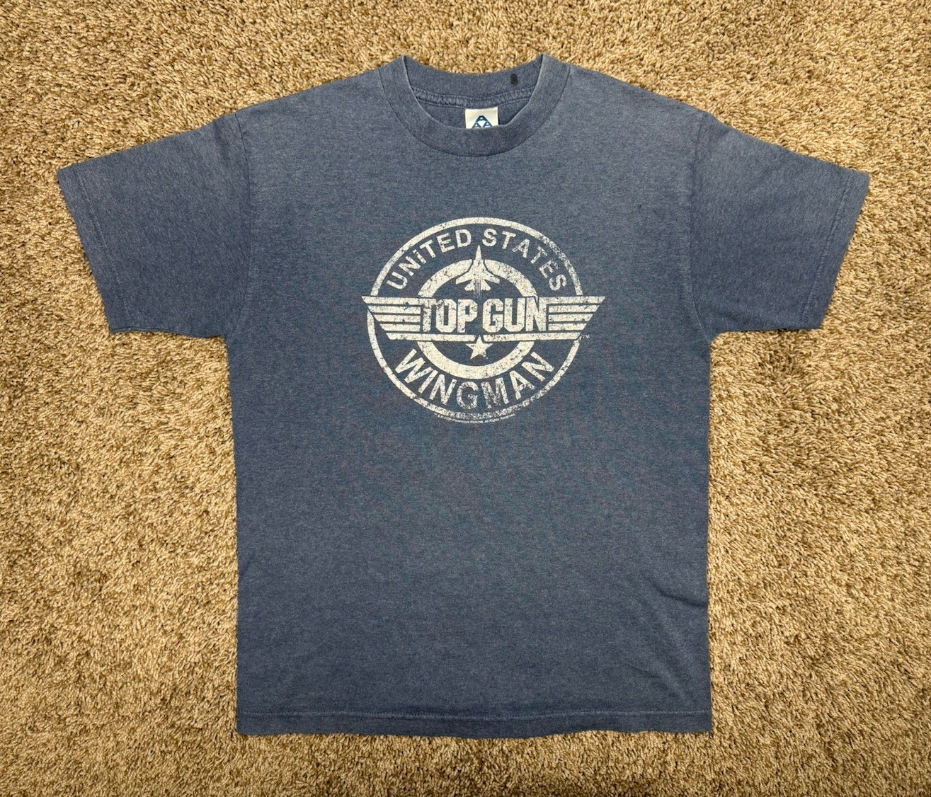 Y2K Top Gun Wingman Adult T-Shirt Sz Medium Blue 2006 Official Paramount -Read