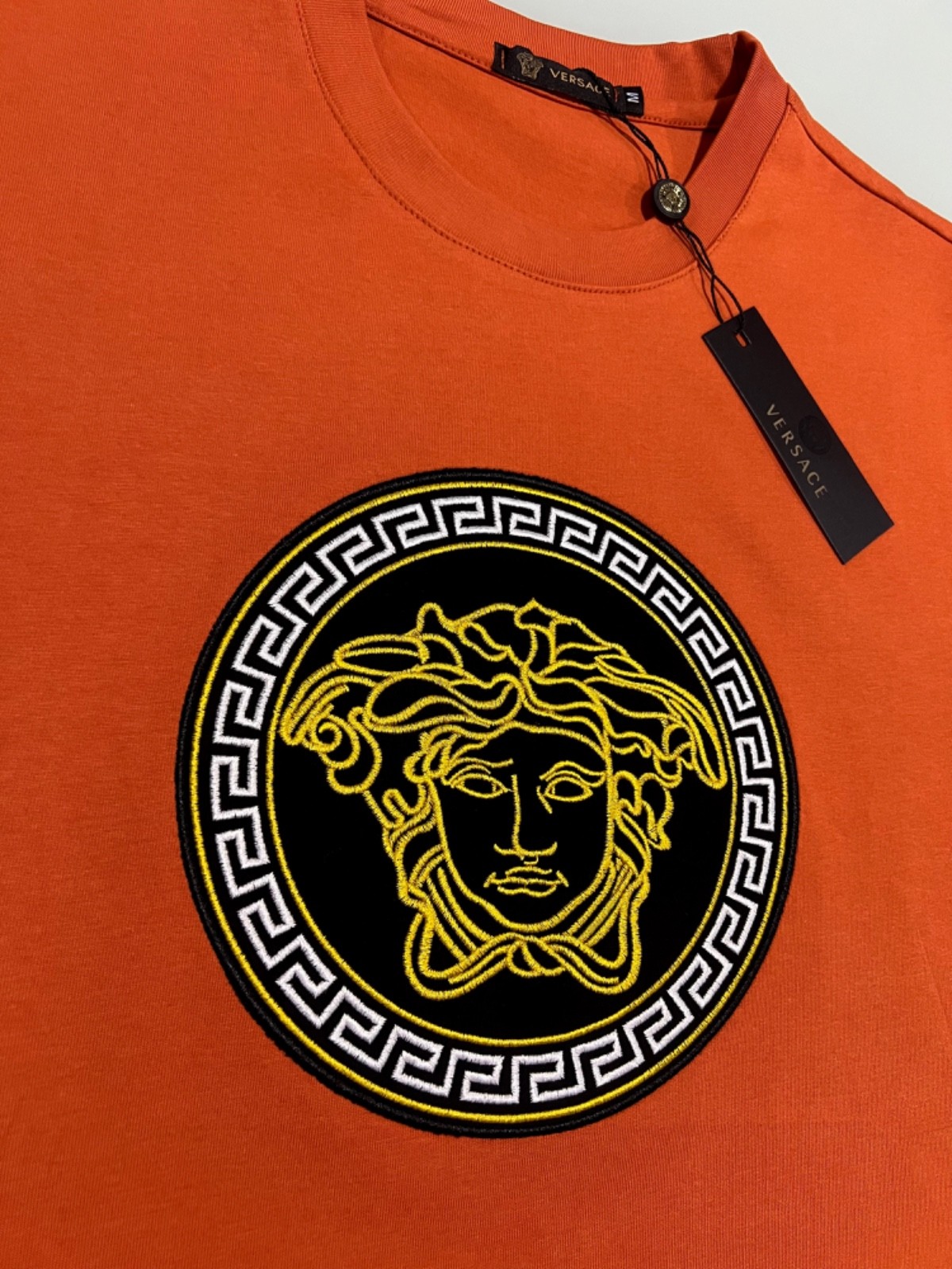 Vèrsace Men Orange T-Shirt
