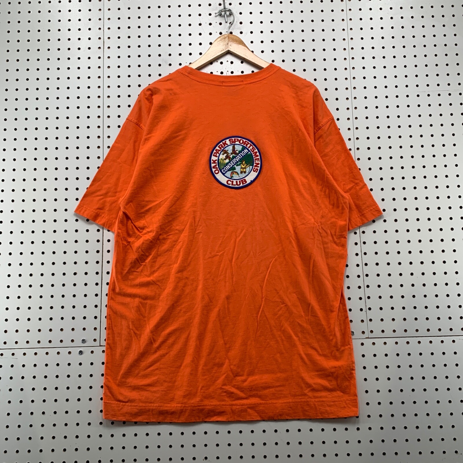 Vintage 90s Nautica Orange Sportsman Club Shirt Mens Large Oak Park Hunting