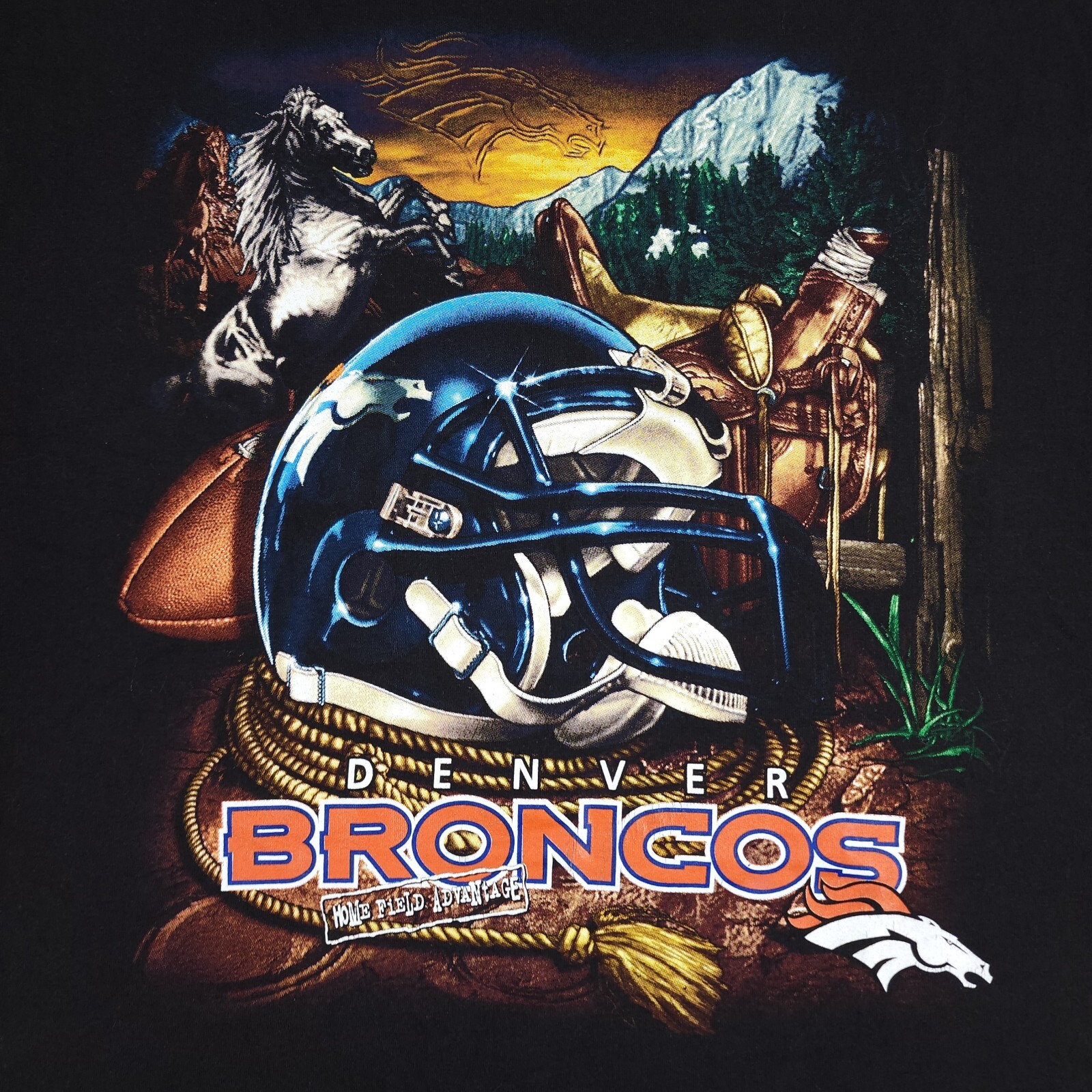Vintage Denver Broncos Shirt Size Large Black Short Sleeve Lee Sport Y2K NFL