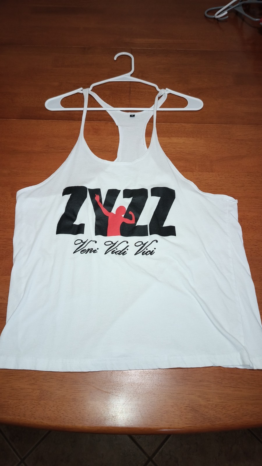 Zyzz Veni Vidi Vici stringer tank Top Extra Large White