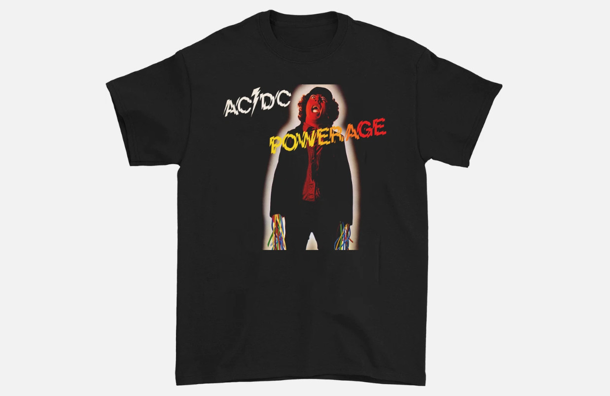 AC DC band Powerage T-shirt Black Short Sleeve S to 5XL