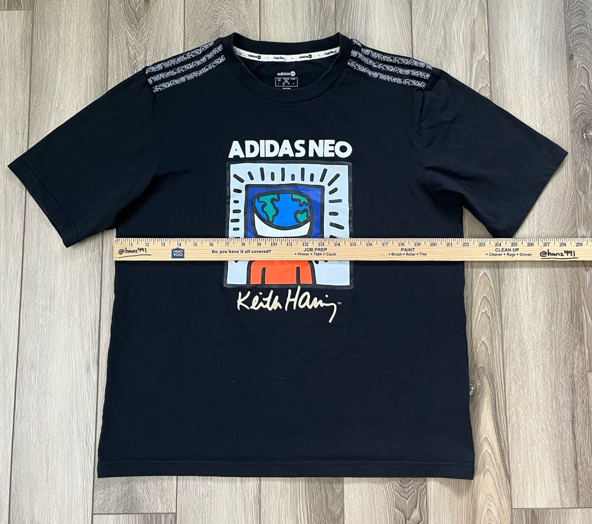 Adidas Neo x Keith Haring Drop Shoulder Sleeve T-Shirt Men’s Sz M Black Cotton